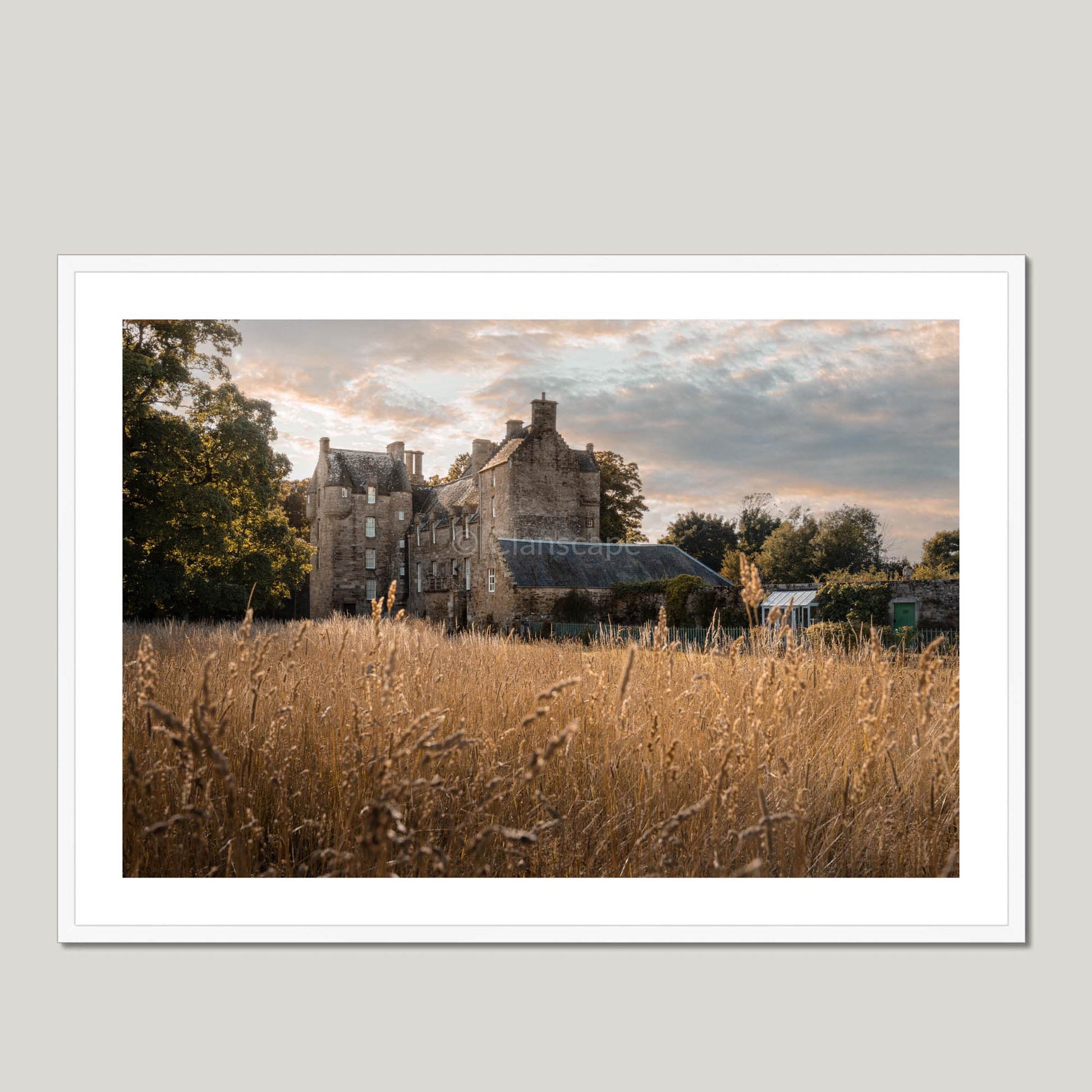 Clan Erskine - Kellie Castle, Fife - Framed & Mounted Photo Print 40"x28" White