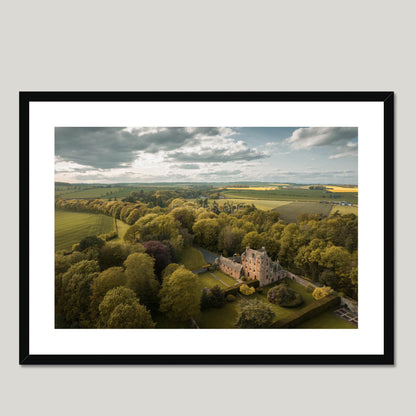 Clan Elliot - Kelly Castle, Angus - Framed & Mounted Photo Print 28"x20" Black