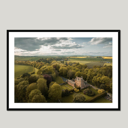 Clan Elliot - Kelly Castle, Angus - Framed & Mounted Photo Print 40"x28" Black