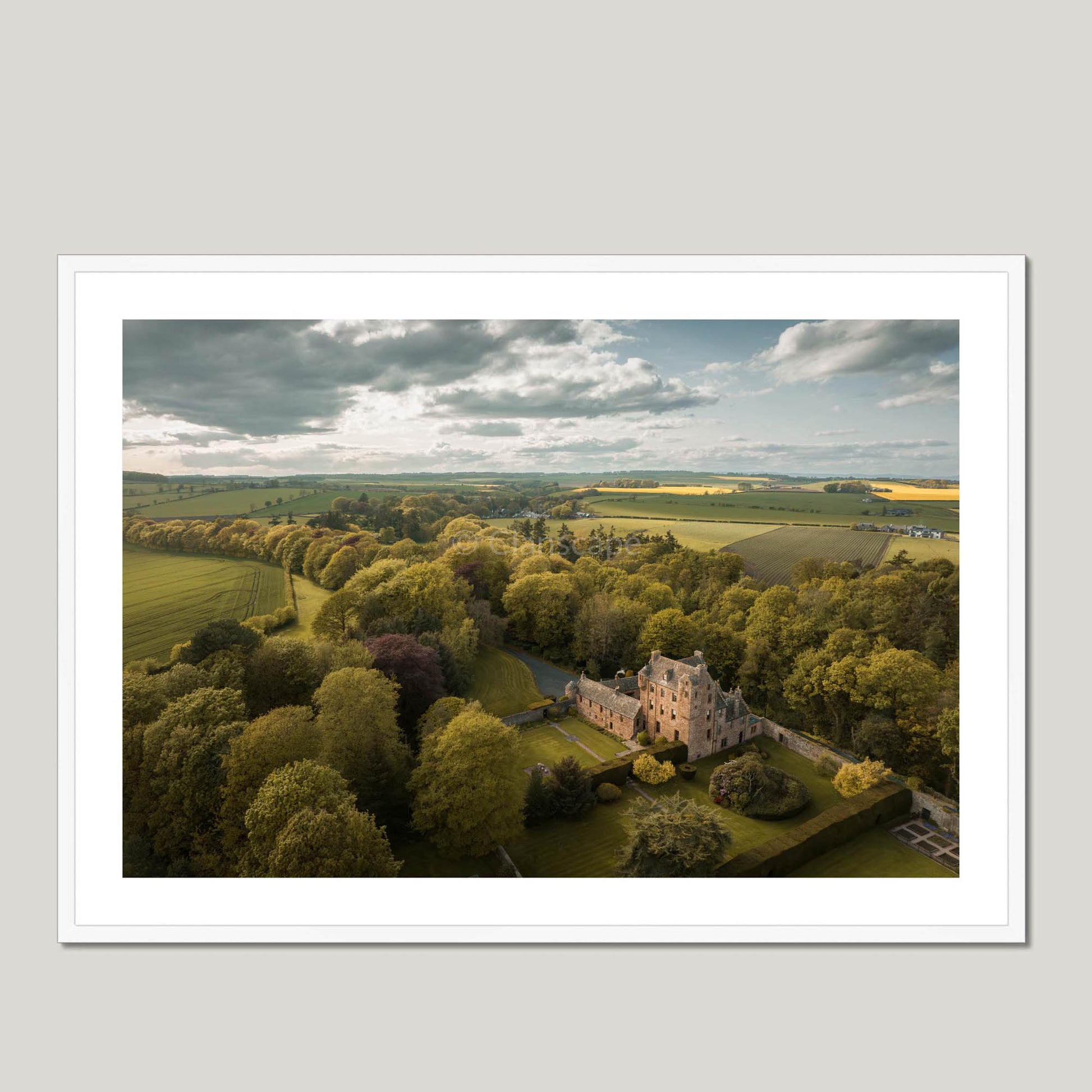 Clan Elliot - Kelly Castle, Angus - Framed & Mounted Photo Print 40"x28" White