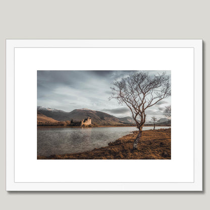 Clan Campbell - Kilchurn Castle, Loch Awe - Framed Photo Print 16"x12" White