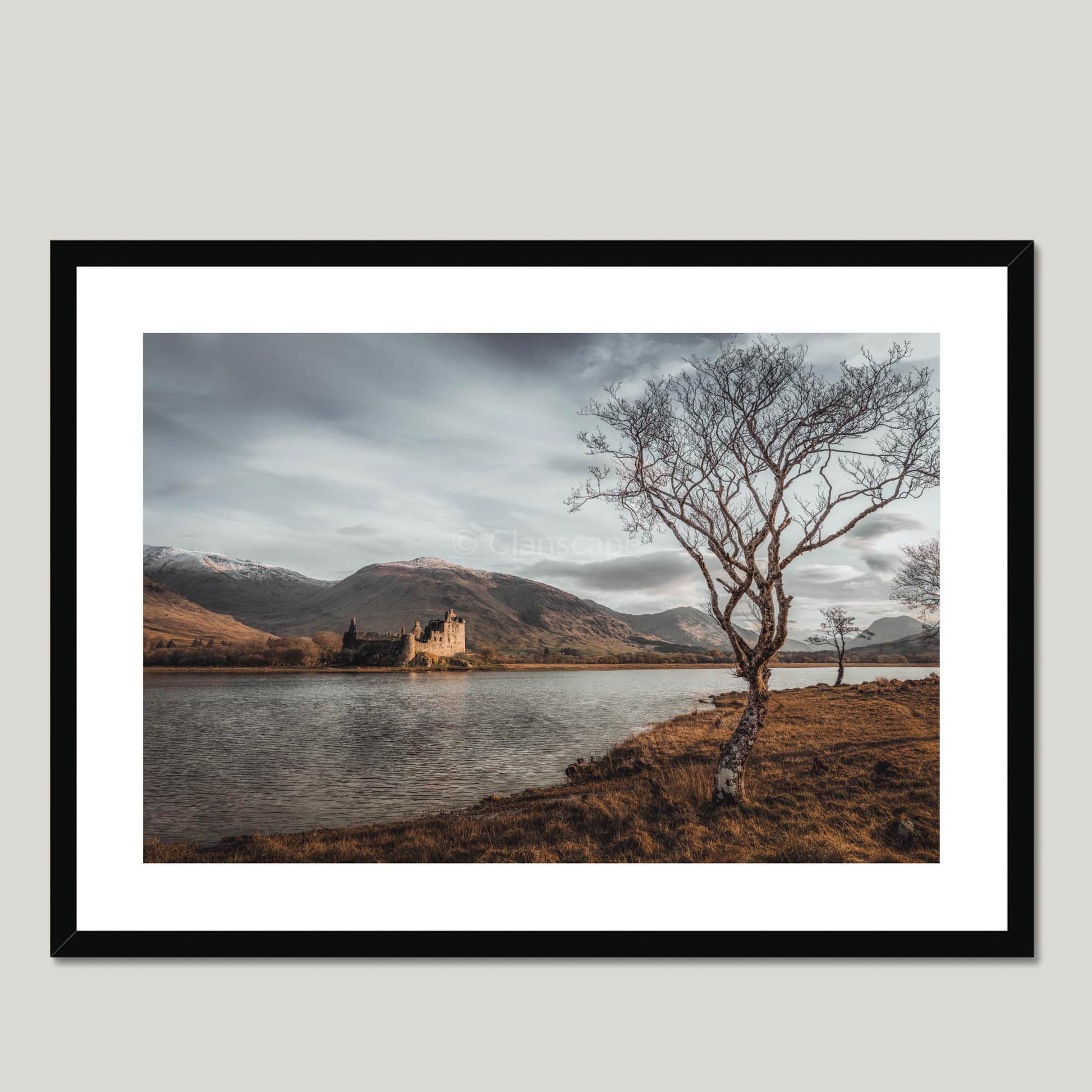 Clan Campbell - Kilchurn Castle, Loch Awe - Framed Photo Print 28"x20" Black