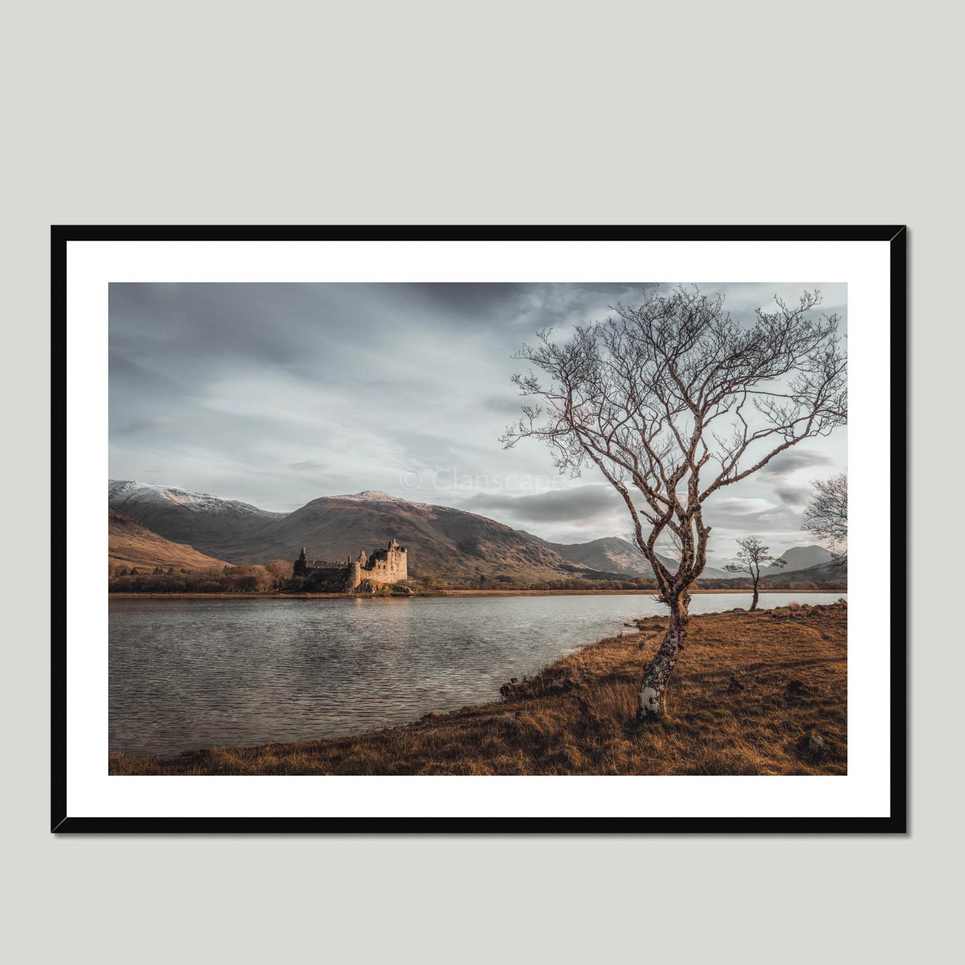 Clan Campbell - Kilchurn Castle, Loch Awe - Framed Photo Print 40"x28" Black