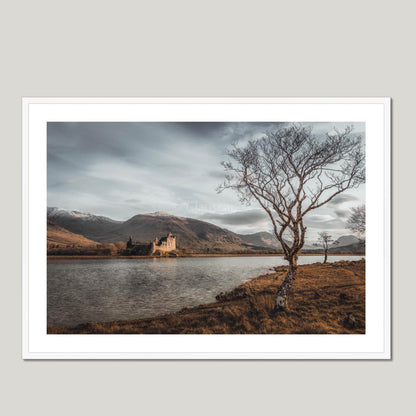 Clan Campbell - Kilchurn Castle, Loch Awe - Framed Photo Print 40"x28" White