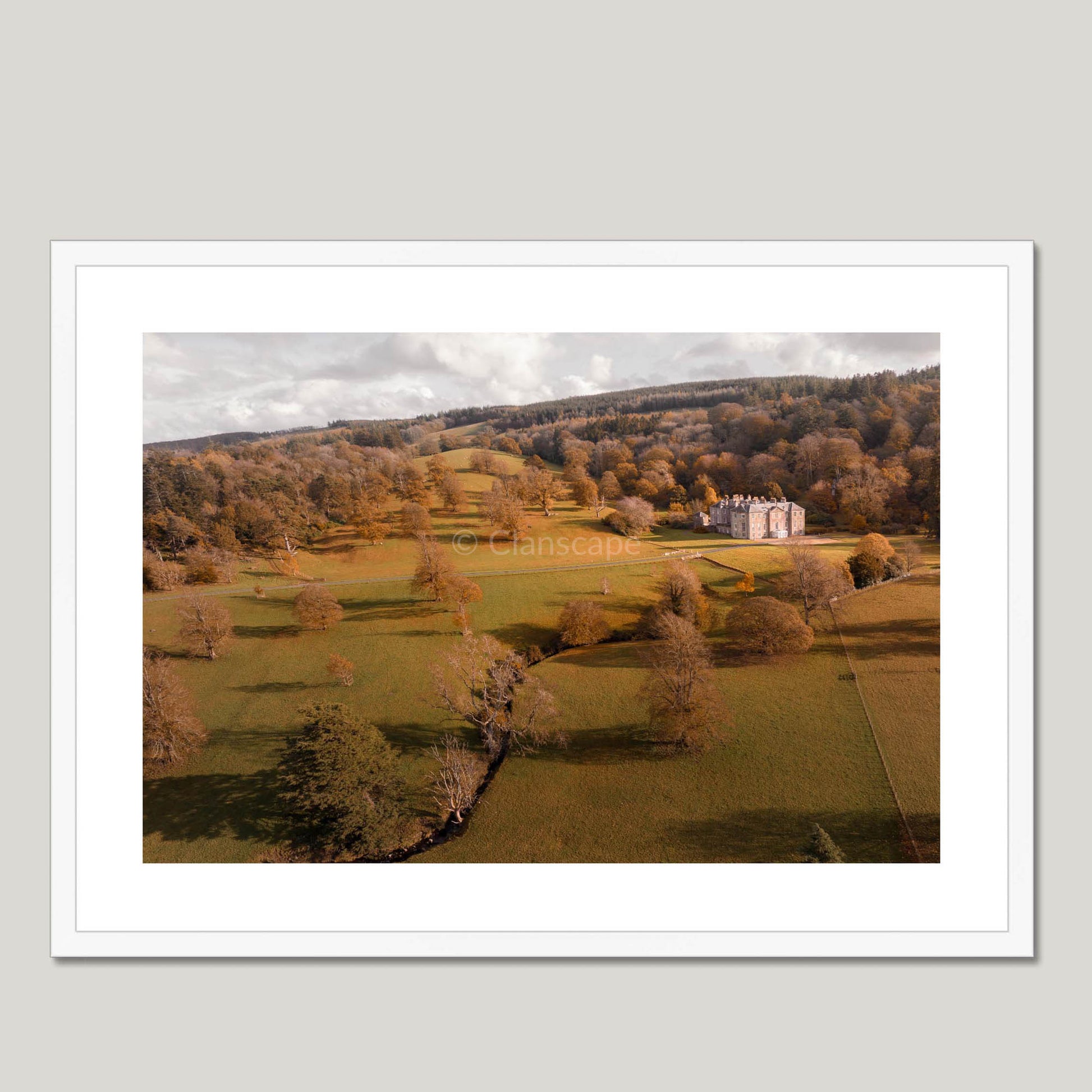 Clan Fergusson - Kilkerran House - Framed & Mounted Photo Print 28"x20" White