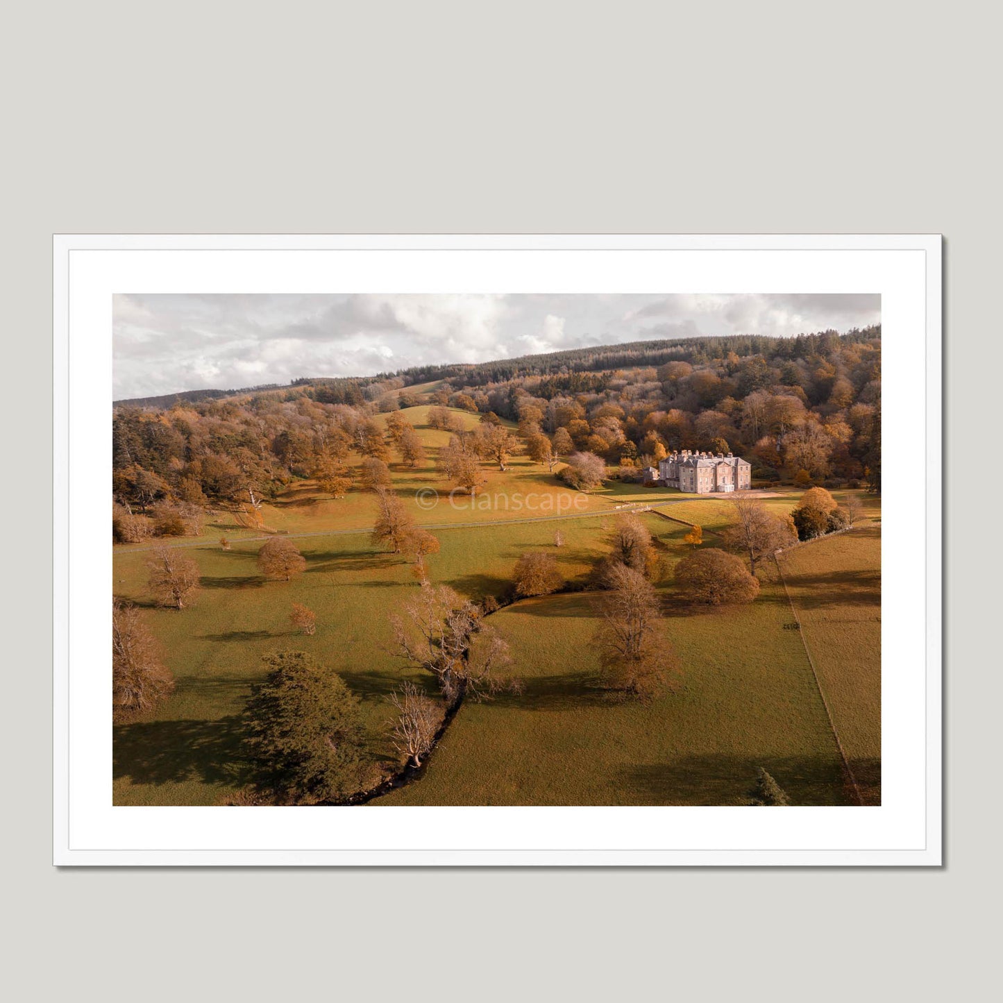 Clan Fergusson - Kilkerran House - Framed & Mounted Photo Print 40"x28" White