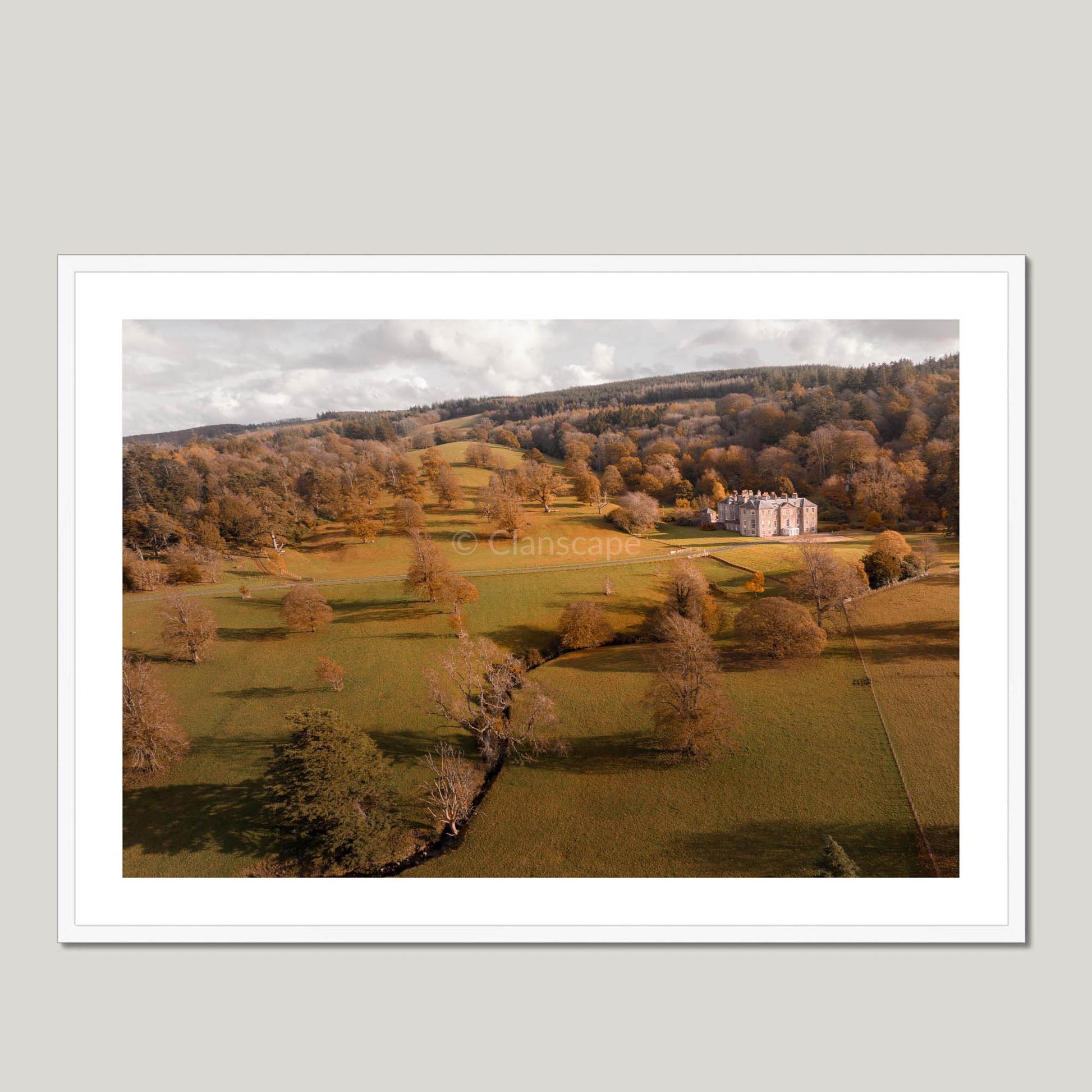 Clan Fergusson - Kilkerran House - Framed & Mounted Photo Print 40"x28" White