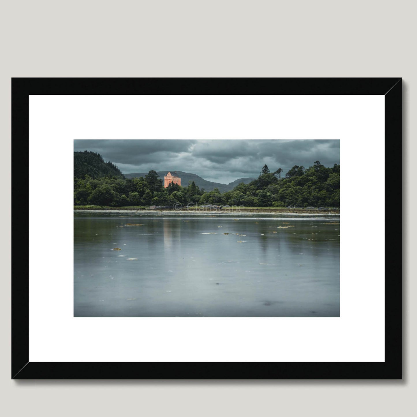 Clan MacInnes - Kinlochaline Castle - Framed & Mounted Photo Print 16"x12" Black