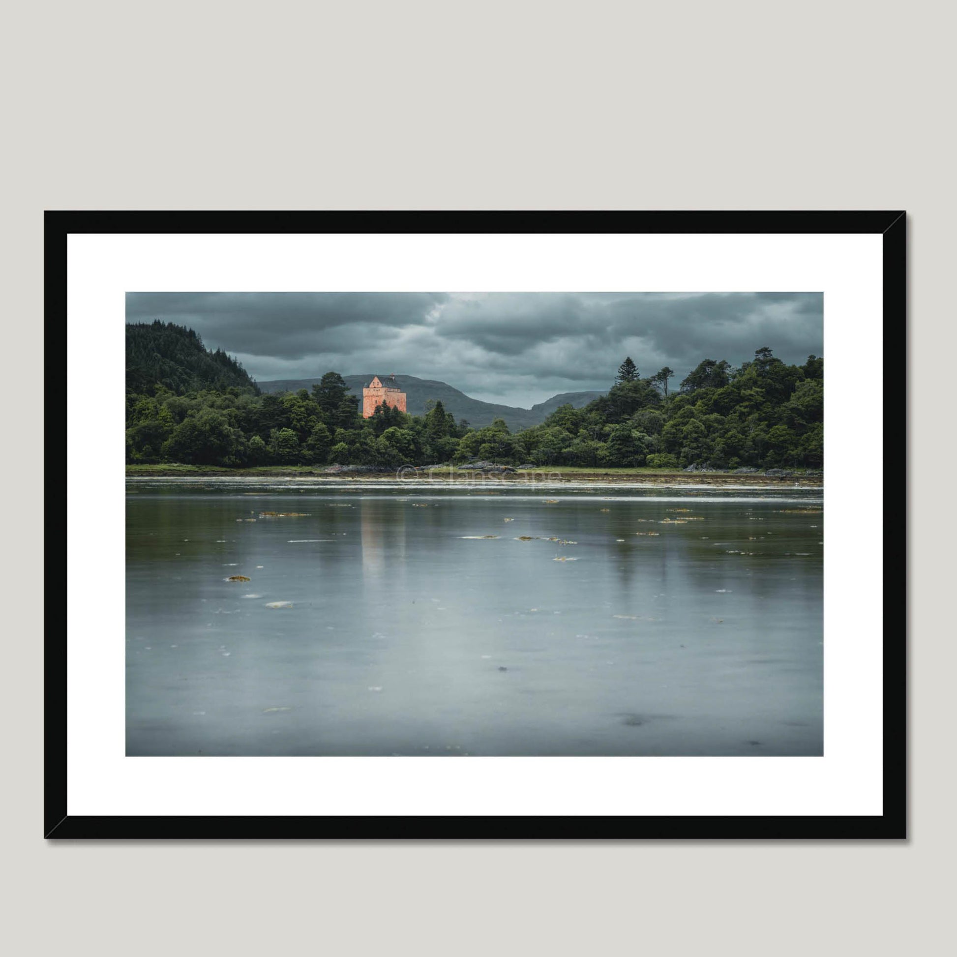 Clan MacInnes - Kinlochaline Castle - Framed & Mounted Photo Print 28"x20" Black