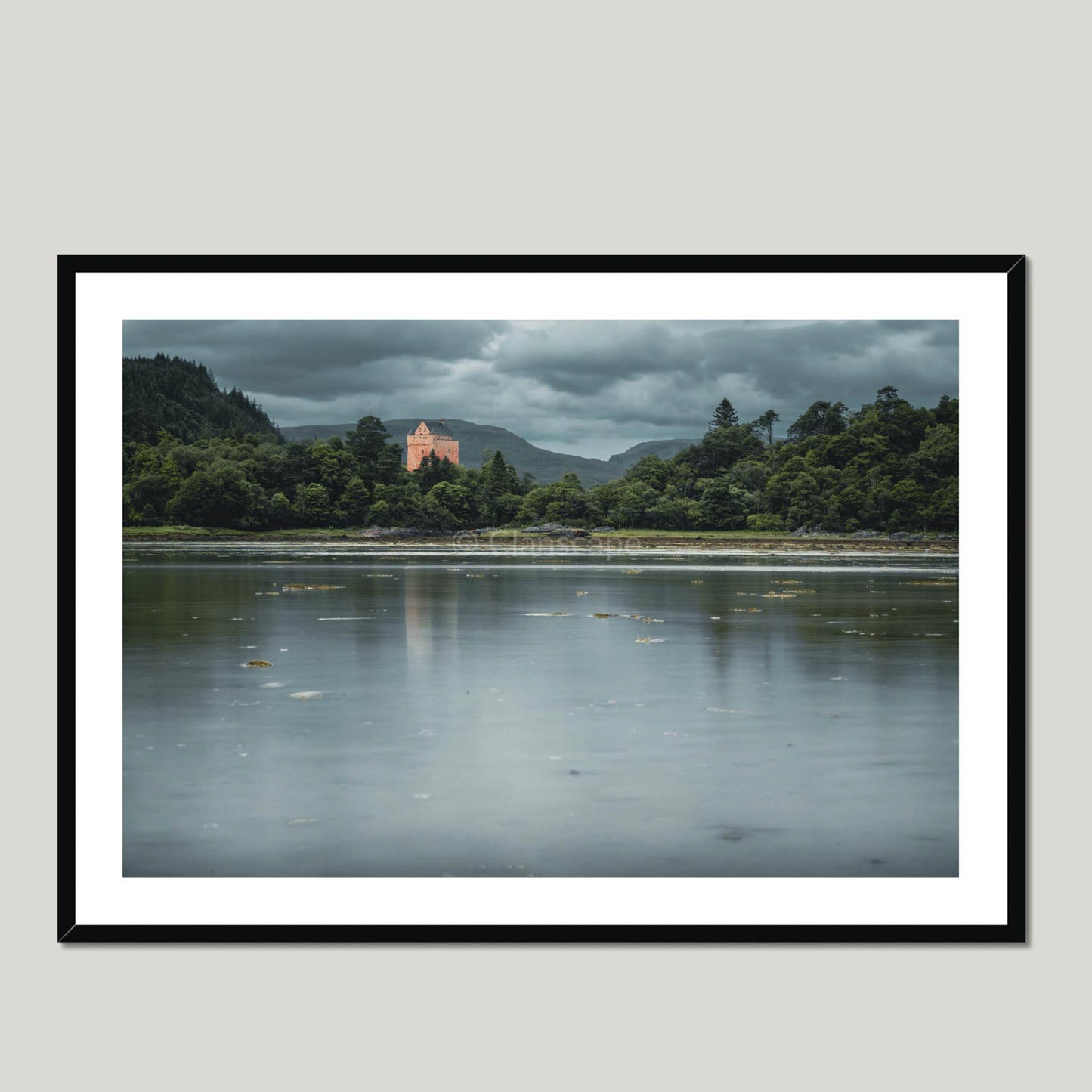 Clan MacInnes - Kinlochaline Castle - Framed & Mounted Photo Print 40"x28" Black