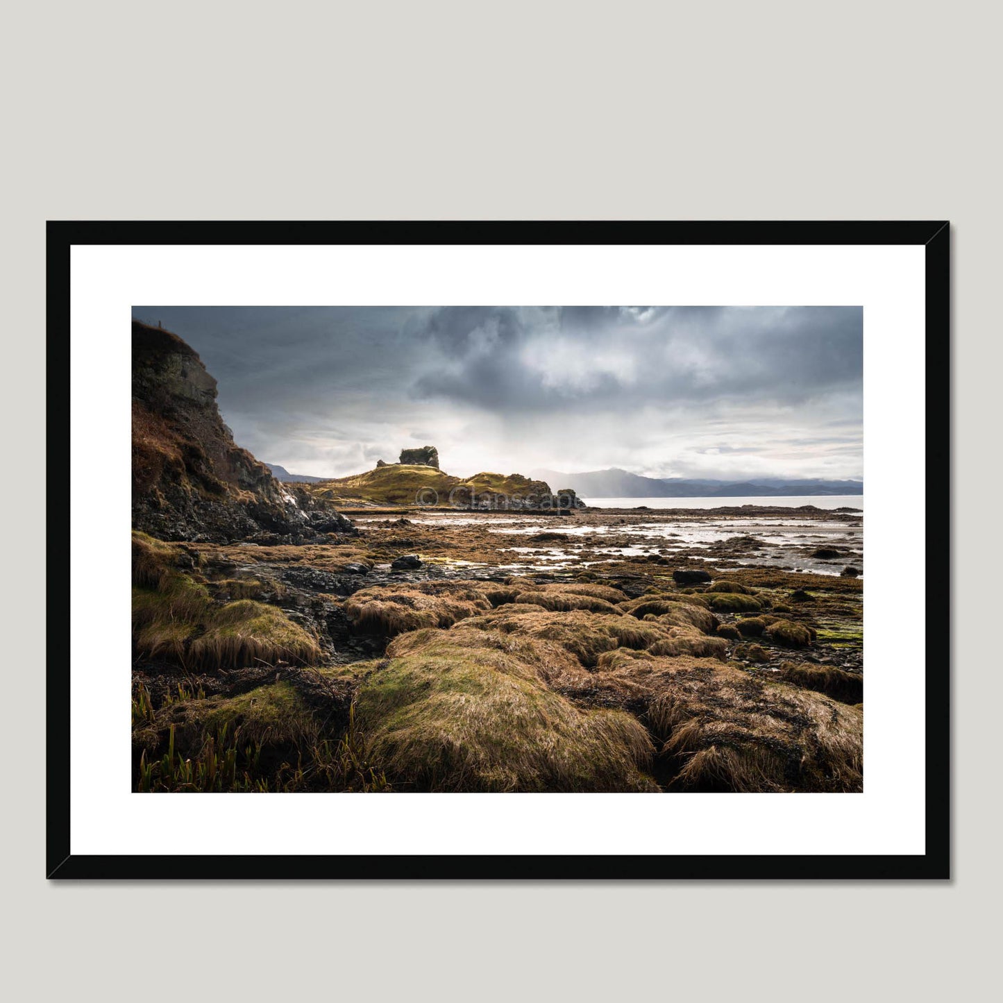 Clan MacDonald of Sleat - Knock Castle - Framed & Mounted Photo Print 28"x20" Black