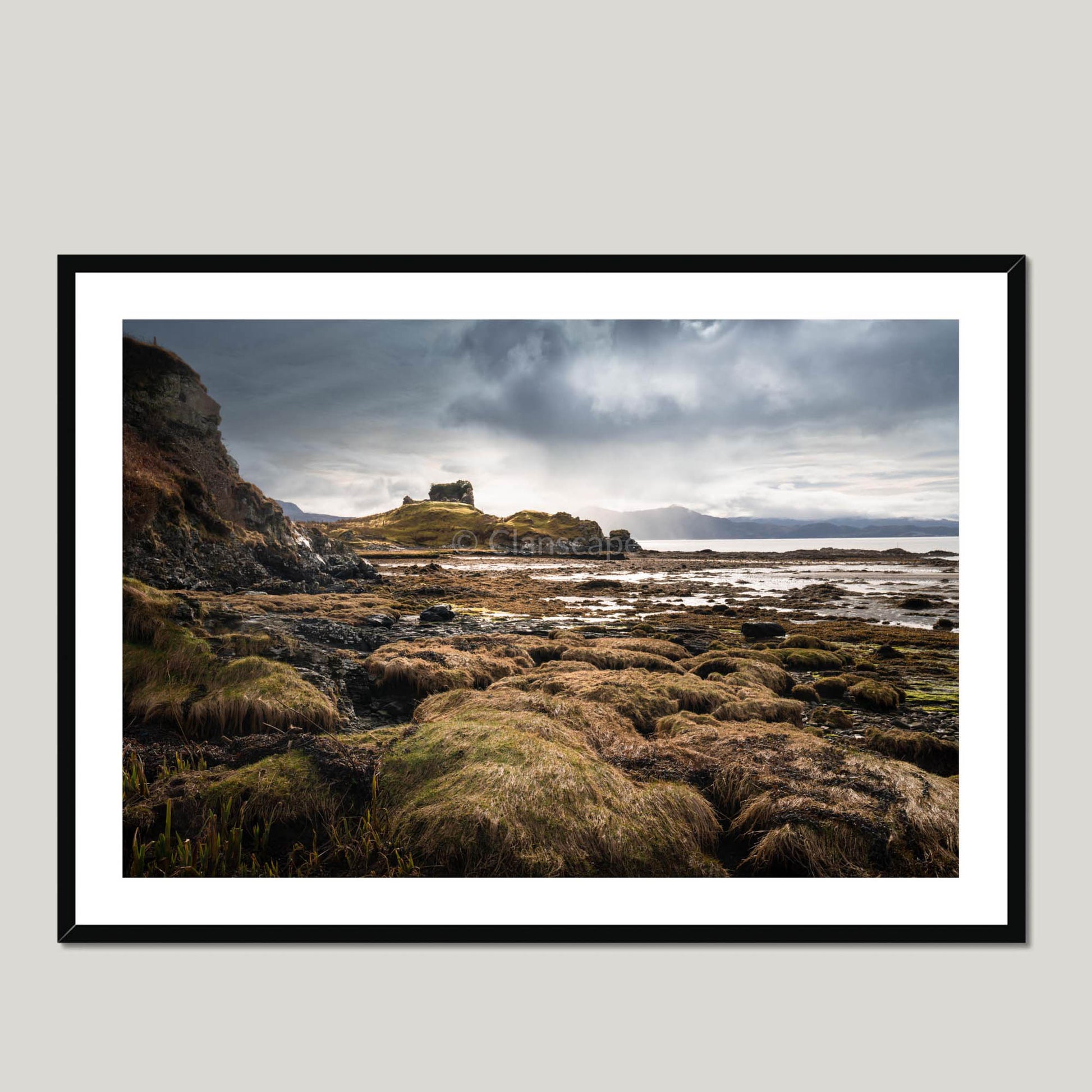 Clan MacDonald of Sleat - Knock Castle - Framed & Mounted Photo Print 40"x28" Black