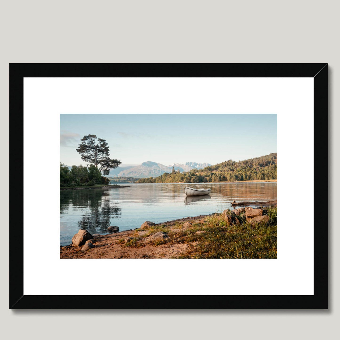 Clan Cameron - Loch Lochy - Framed & Mounted Photo Print 16"x12" Black