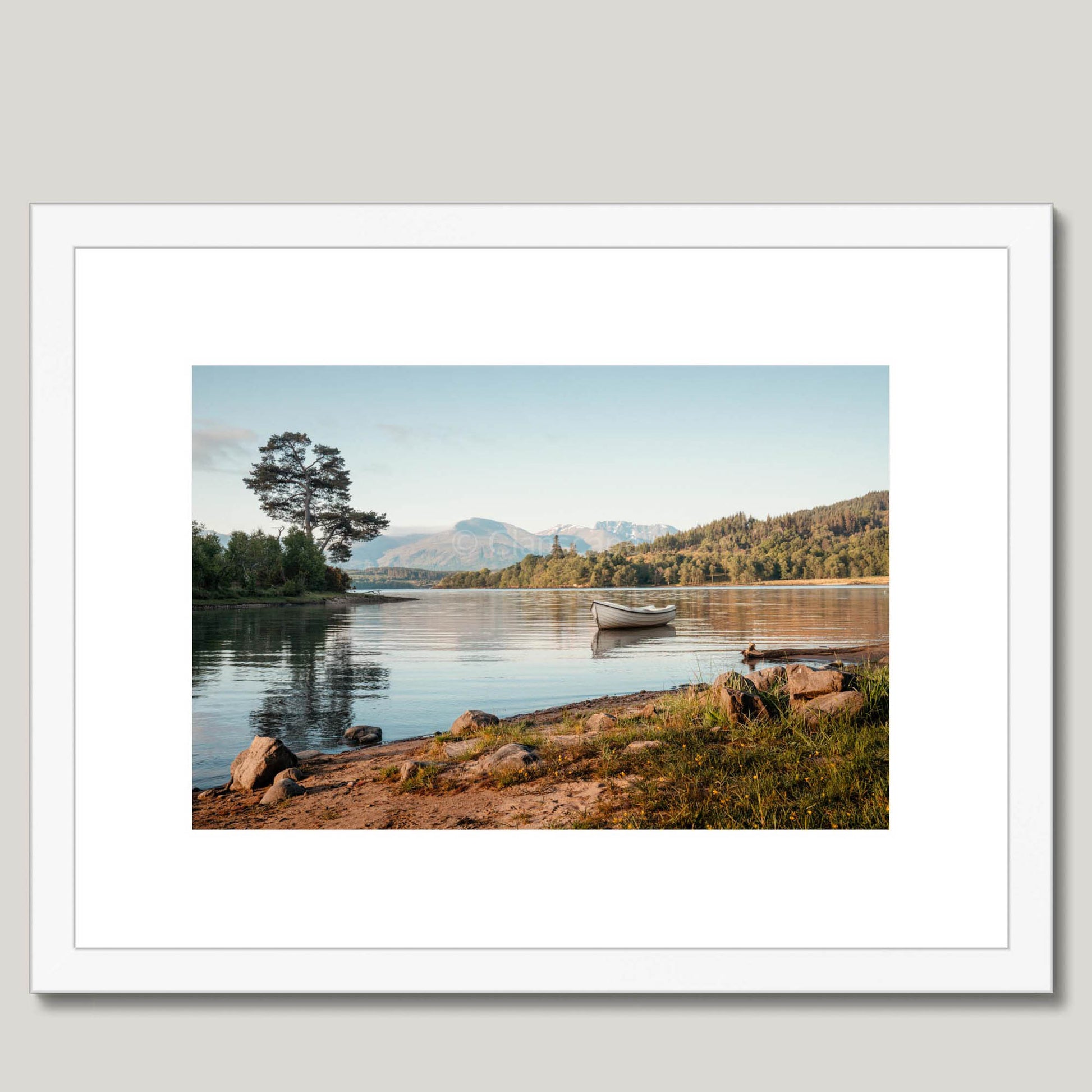 Clan Cameron - Loch Lochy - Framed & Mounted Photo Print 16"x12" White