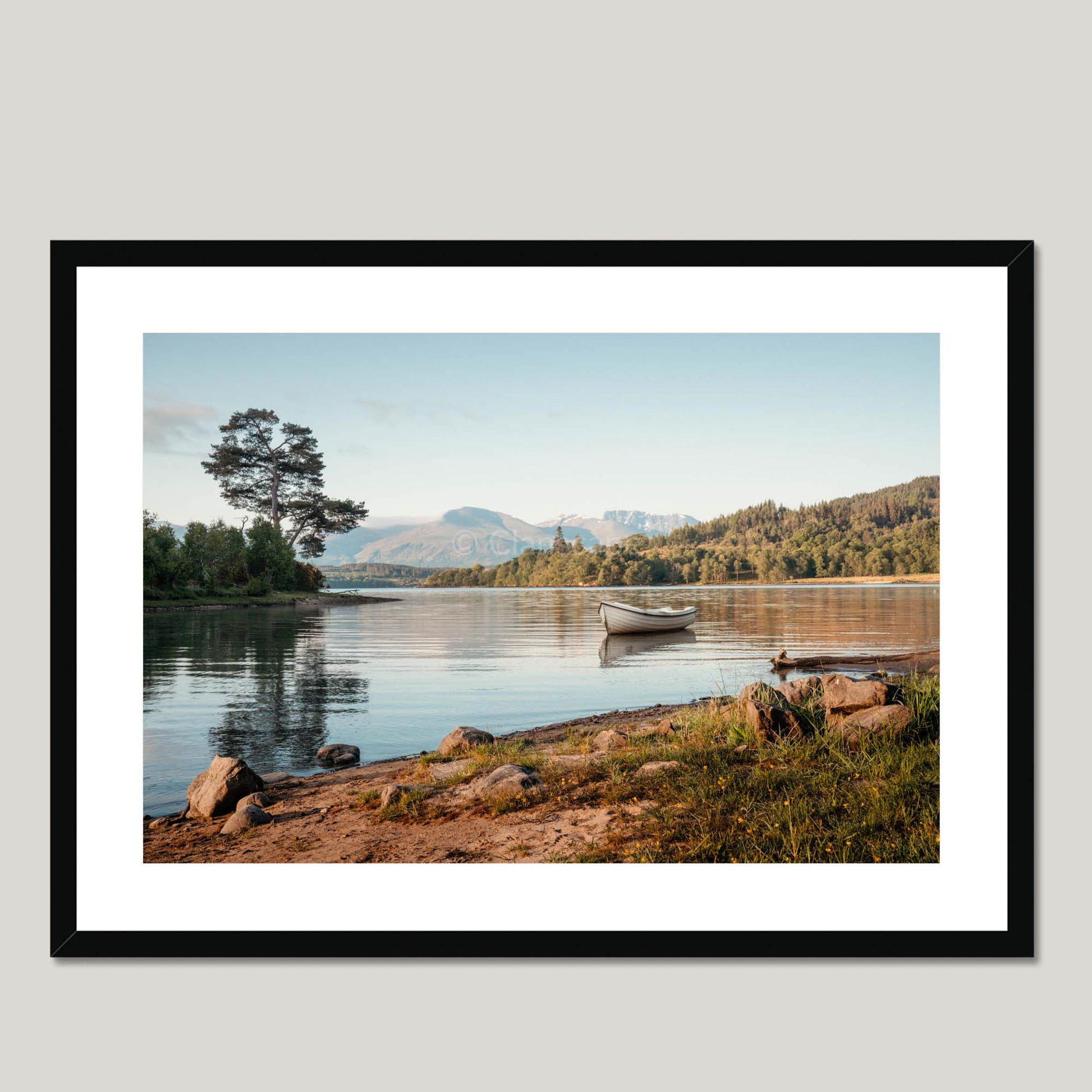 Clan Cameron - Loch Lochy - Framed & Mounted Photo Print 28"x20" Black