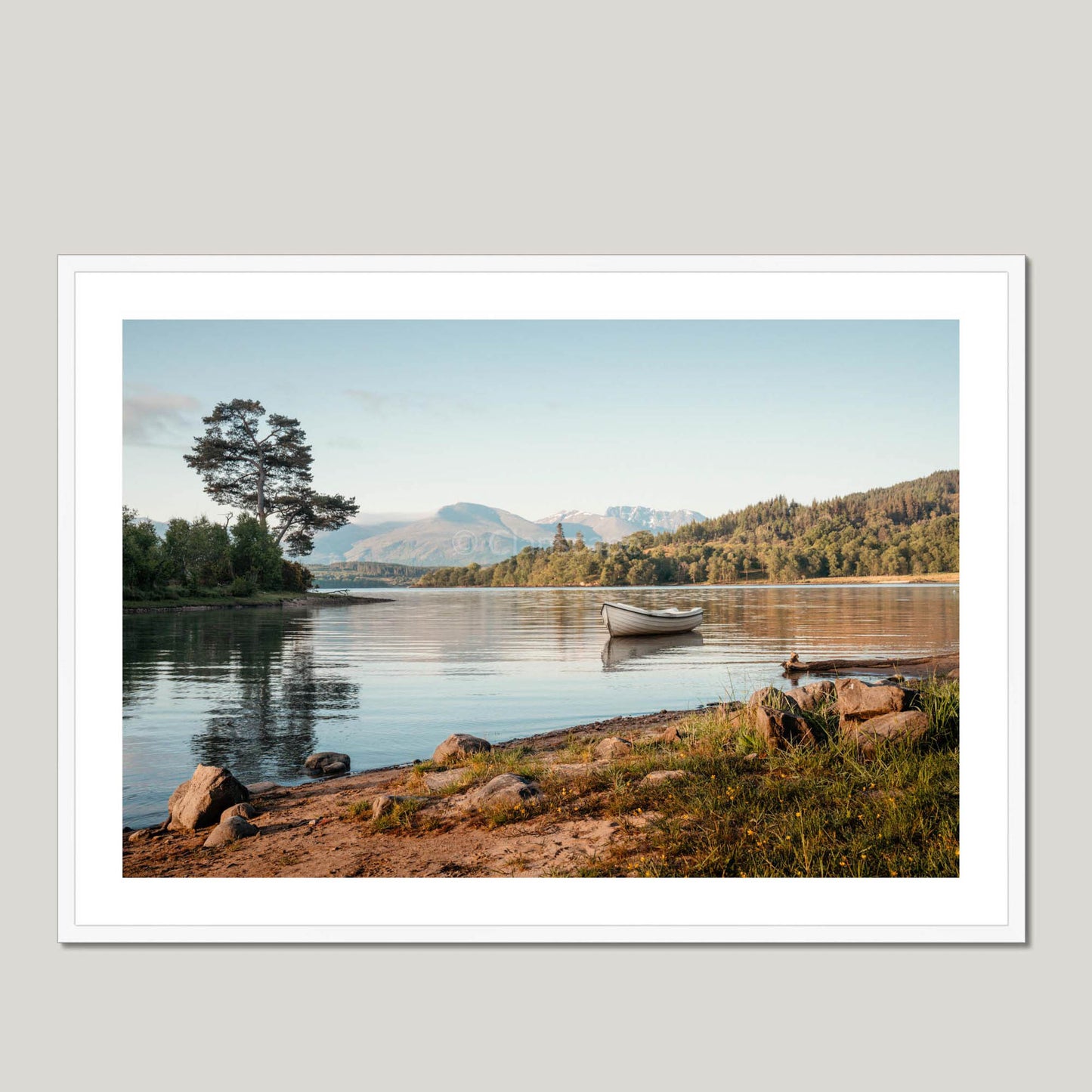 Clan Cameron - Loch Lochy - Framed & Mounted Photo Print 40"x28" White