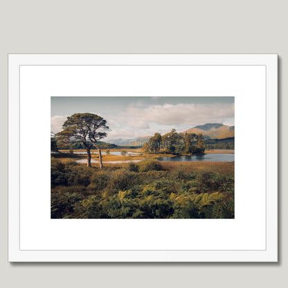 Clan Fletcher - Loch Tulla - Framed & Mounted Photo Print 16"x12" White