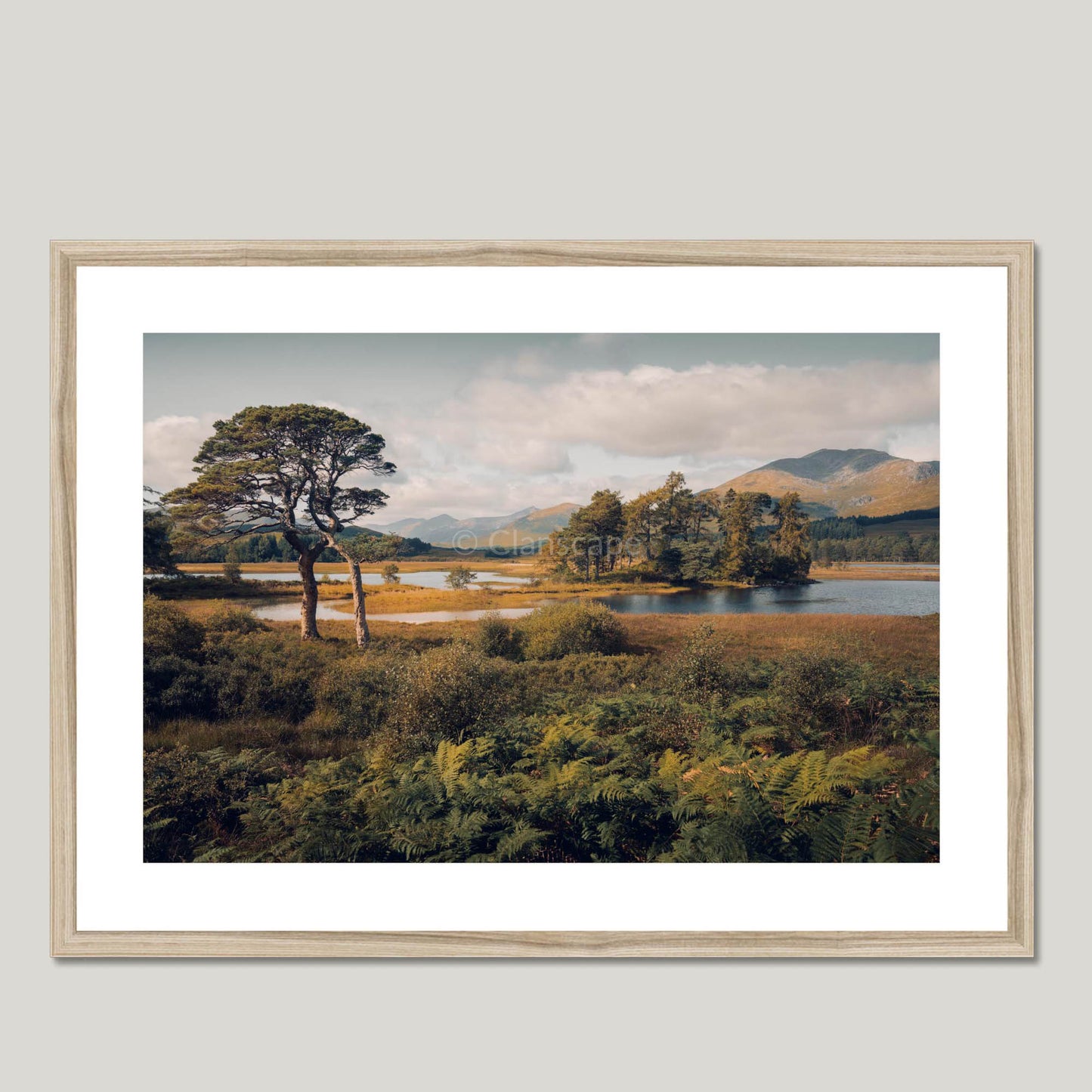 Clan Fletcher - Loch Tulla - Framed & Mounted Photo Print 28"x20" Natural