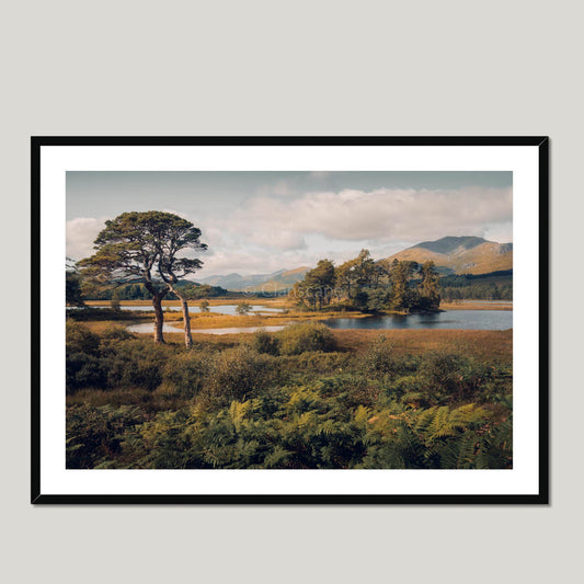 Clan Fletcher - Loch Tulla - Framed & Mounted Photo Print 40"x28" Black