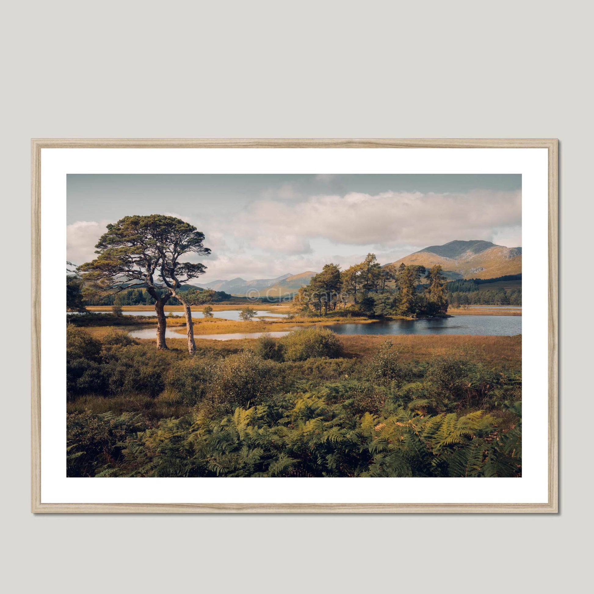 Clan Fletcher - Loch Tulla - Framed & Mounted Photo Print 40"x28" Natural