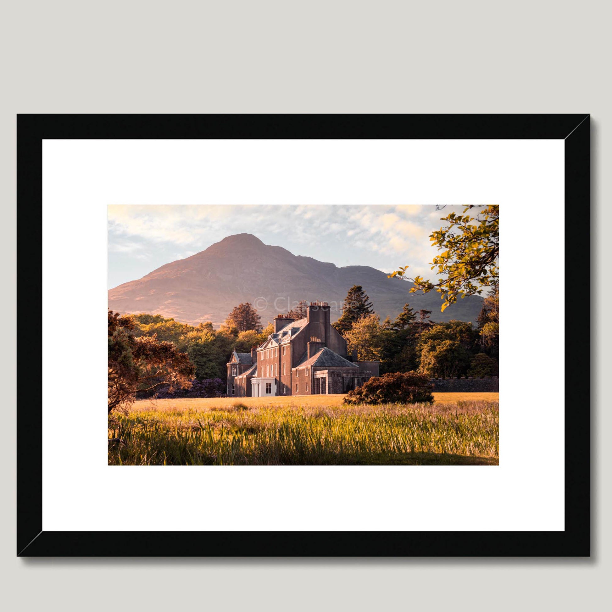 Clan MacLaine of Lochbuie - Lochbuie House - Framed & Mounted Photo Print 16"x12" Black