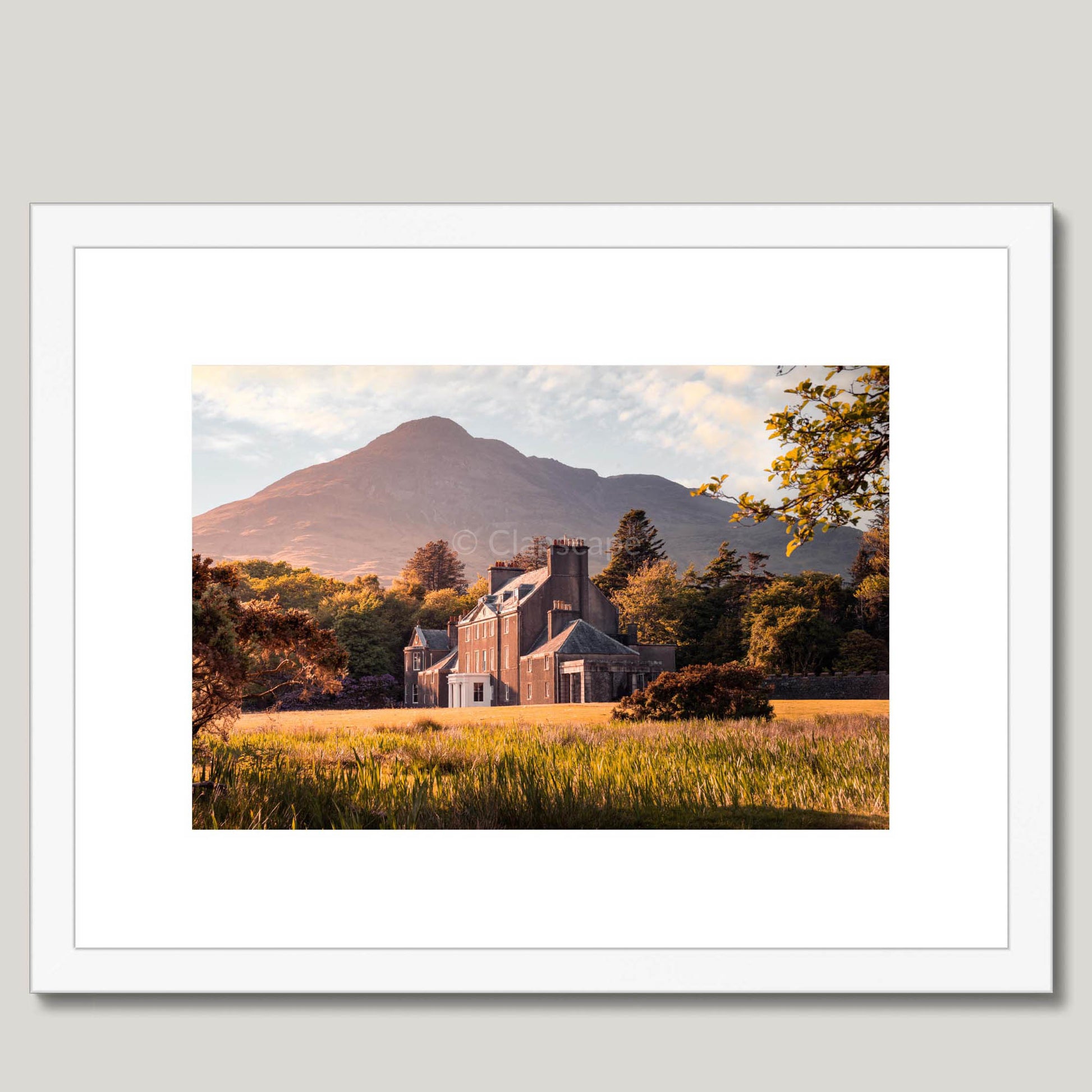 Clan MacLaine of Lochbuie - Lochbuie House - Framed & Mounted Photo Print 16"x12" White