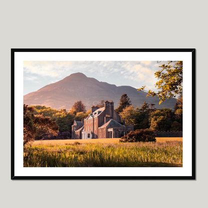 Clan MacLaine of Lochbuie - Lochbuie House - Framed & Mounted Photo Print 40"x28" Black