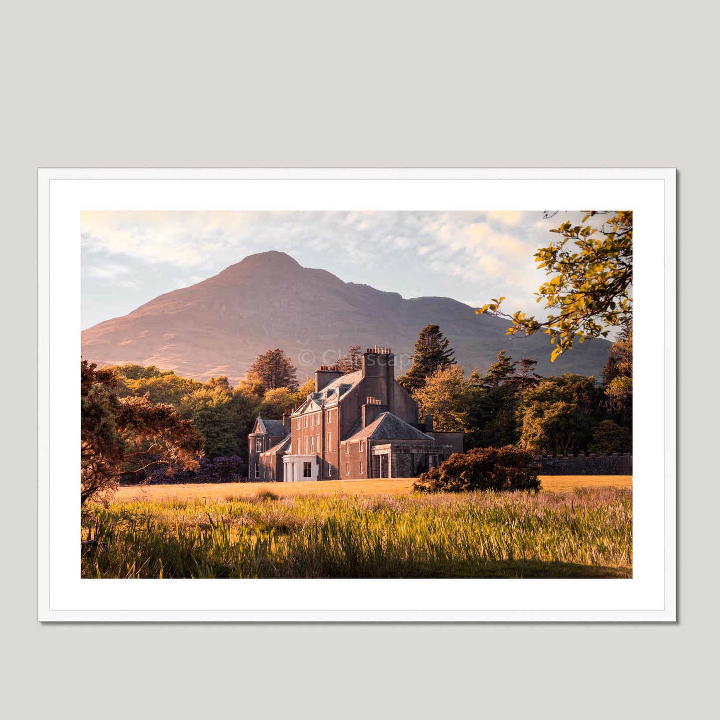 Clan MacLaine of Lochbuie - Lochbuie House - Framed & Mounted Photo Print 40"x28" White