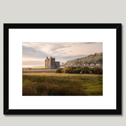 Clan Stewart - Lochranza Castle - Framed & Mounted Photo Print 16"x12" Black