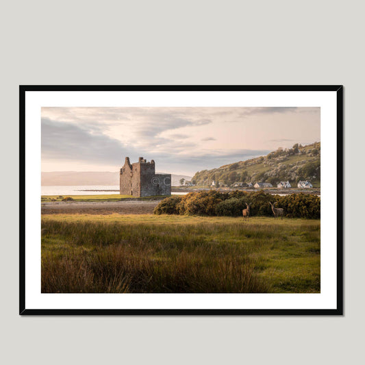 Clan Stewart - Lochranza Castle - Framed & Mounted Photo Print 40"x28" Black