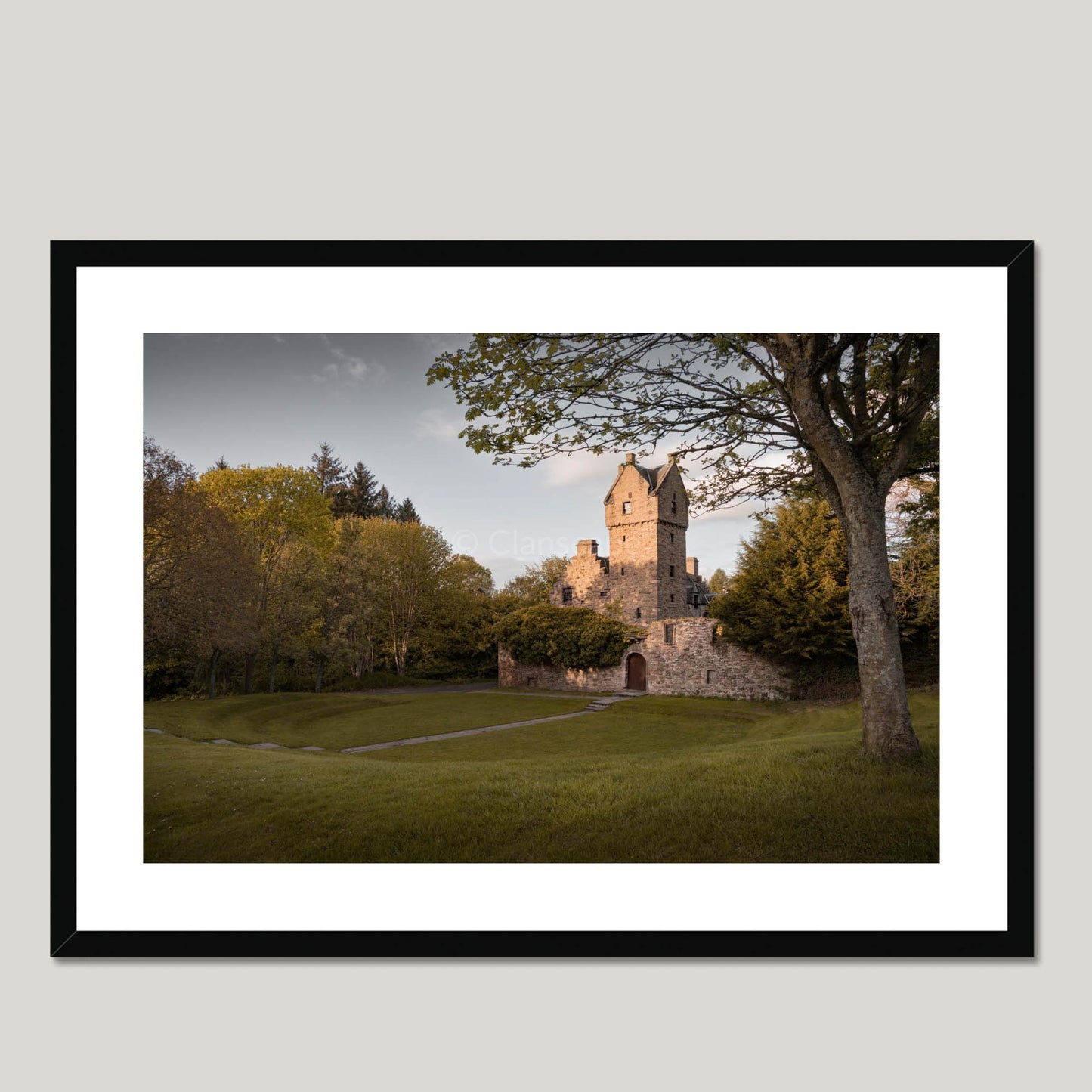 Clan Graham - Mains Castle - Framed & Mounted Photo Print 28"x20" Black