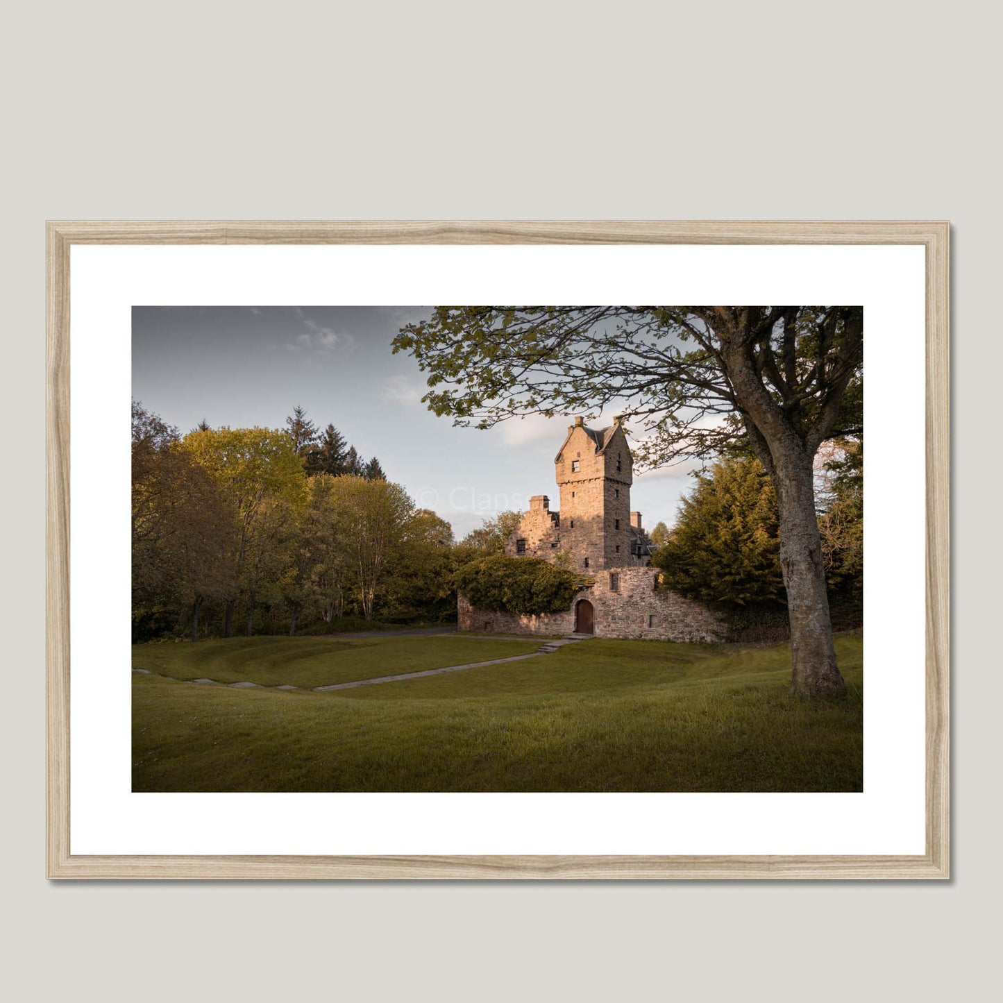 Clan Graham - Mains Castle - Framed & Mounted Photo Print 28"x20" Natural