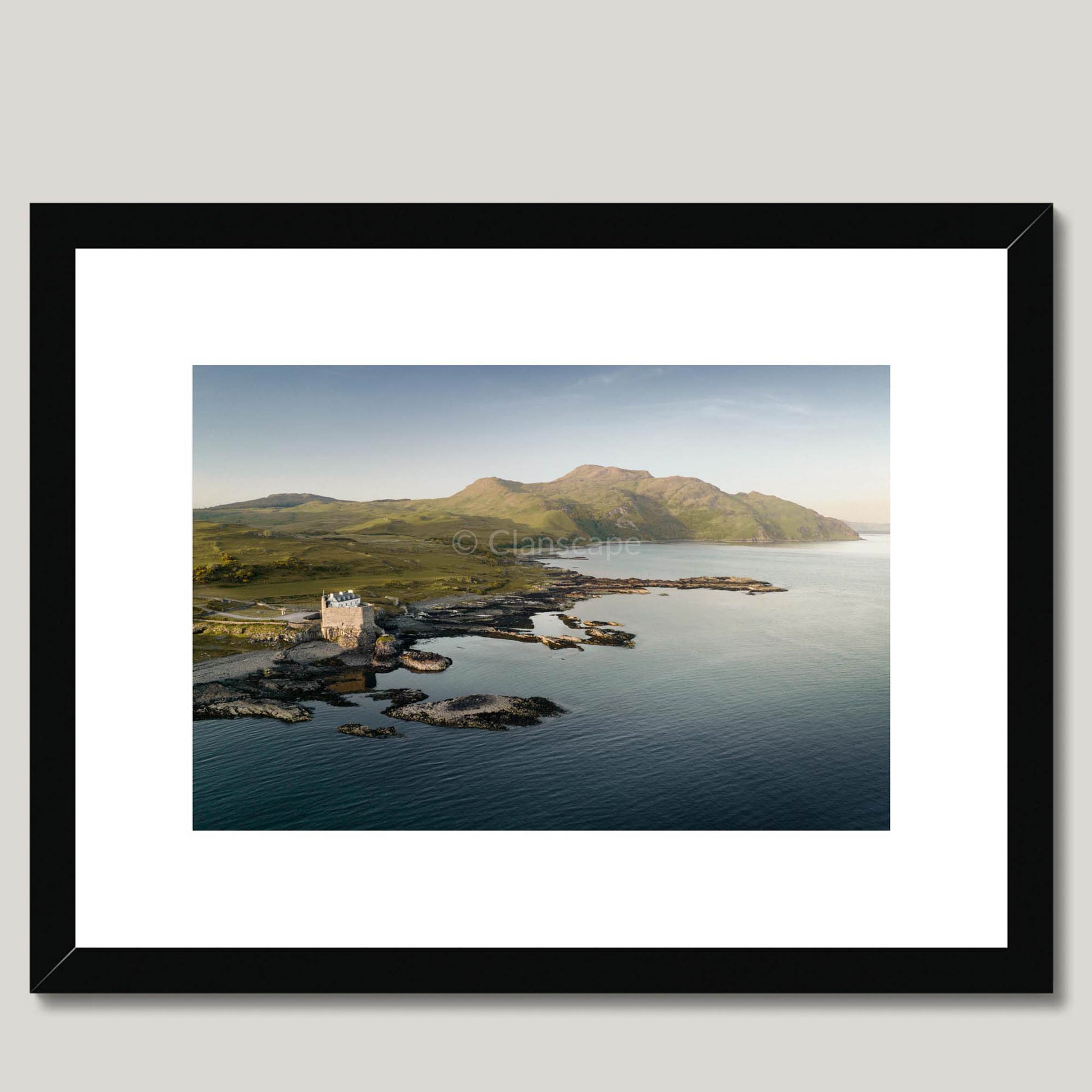 Clan MacDonald of Ardnamurchan - Mingary Castle - Framed & Mounted Photo Print 16"x12" Black