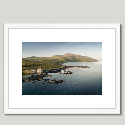 Clan MacDonald of Ardnamurchan - Mingary Castle - Framed & Mounted Photo Print 16"x12" White