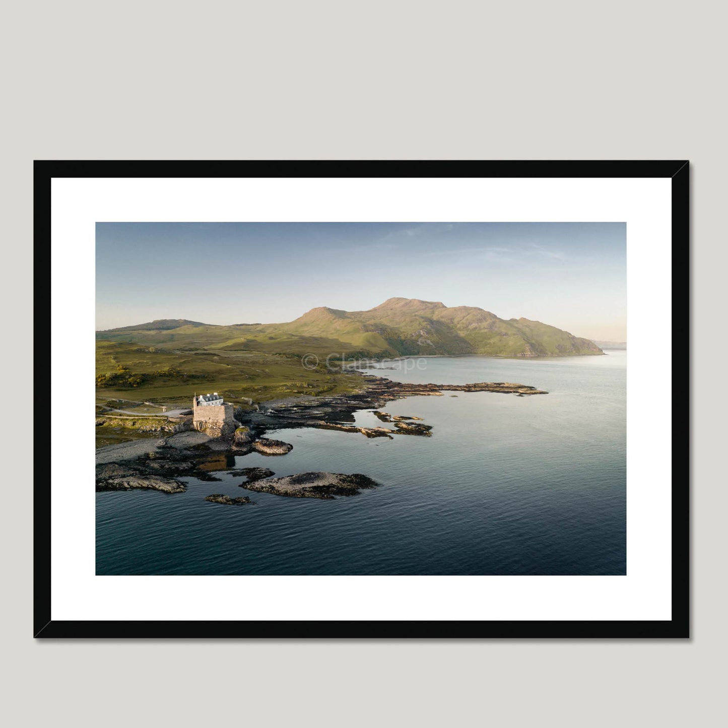 Clan MacDonald of Ardnamurchan - Mingary Castle - Framed & Mounted Photo Print 28"x20" Black