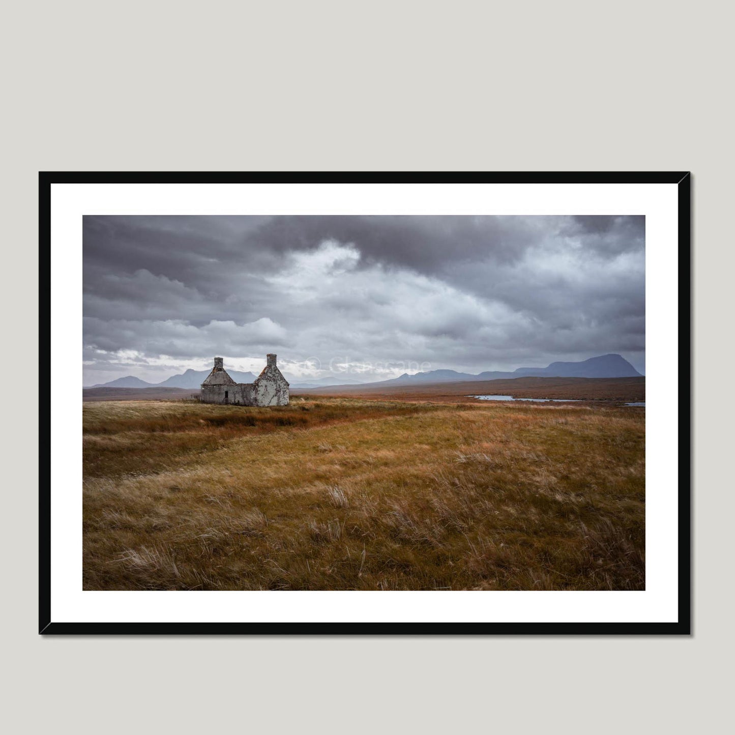 Clan Mackay - Moine House - Framed & Mounted Photo Print 40"x28" Black