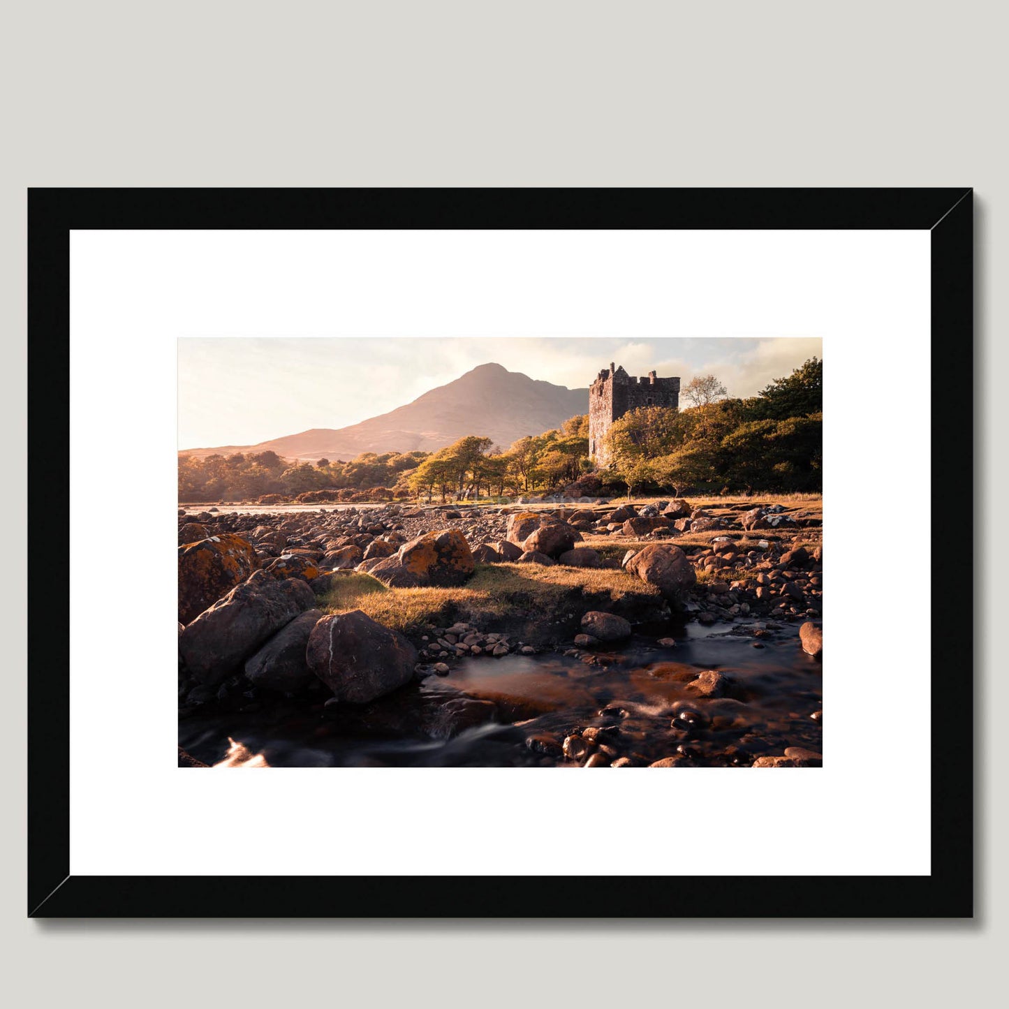 Clan MacLaine of Lochbuie - Moy Castle - Framed Photo Print 16"x12" Black