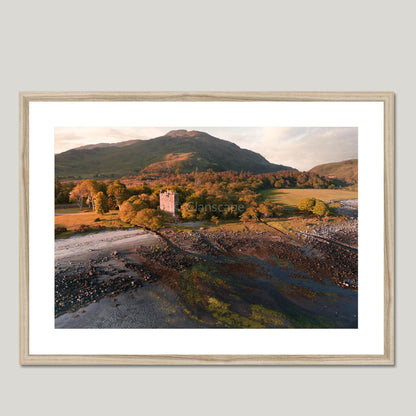 Clan MacLaine of Lochbuie - Moy Castle - Framed Aerial Photo Print 28"x20" Natural