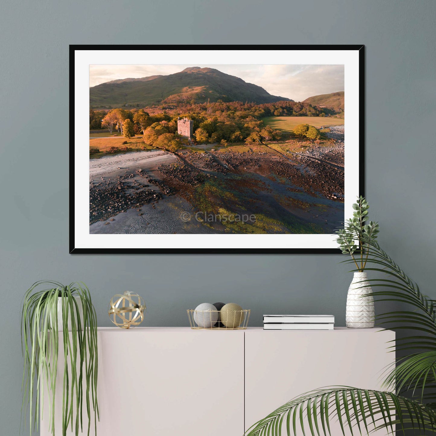 Clan MacLaine of Lochbuie - Moy Castle - Framed Aerial Photo Print