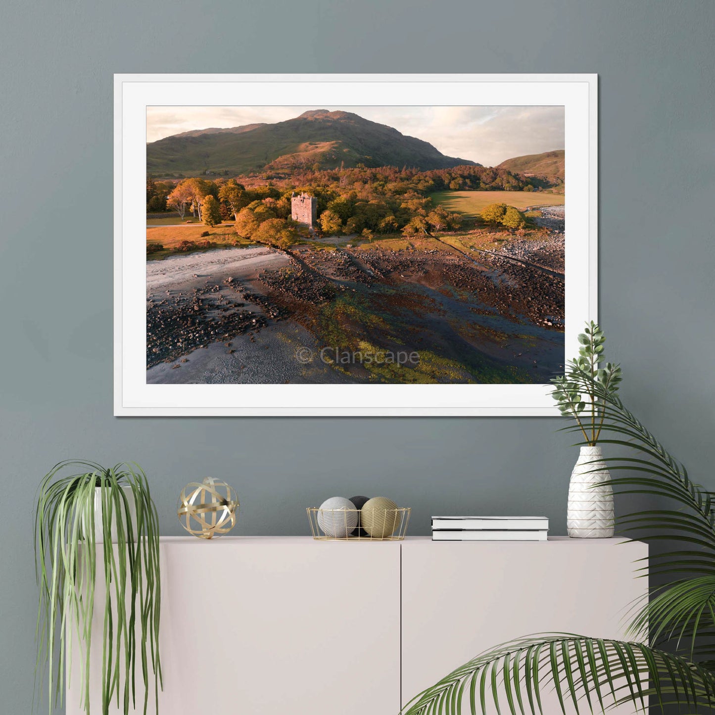 Clan MacLaine of Lochbuie - Moy Castle - Framed Aerial Photo Print