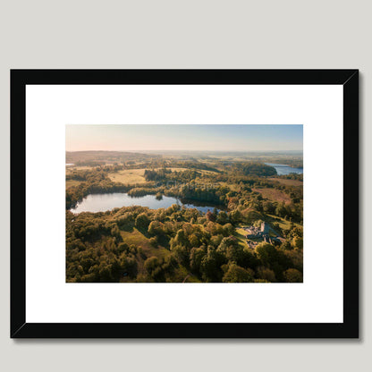 Clan Graham - Mugdock Castle - Framed Aerial Photo Print 16"x12" Black Frame