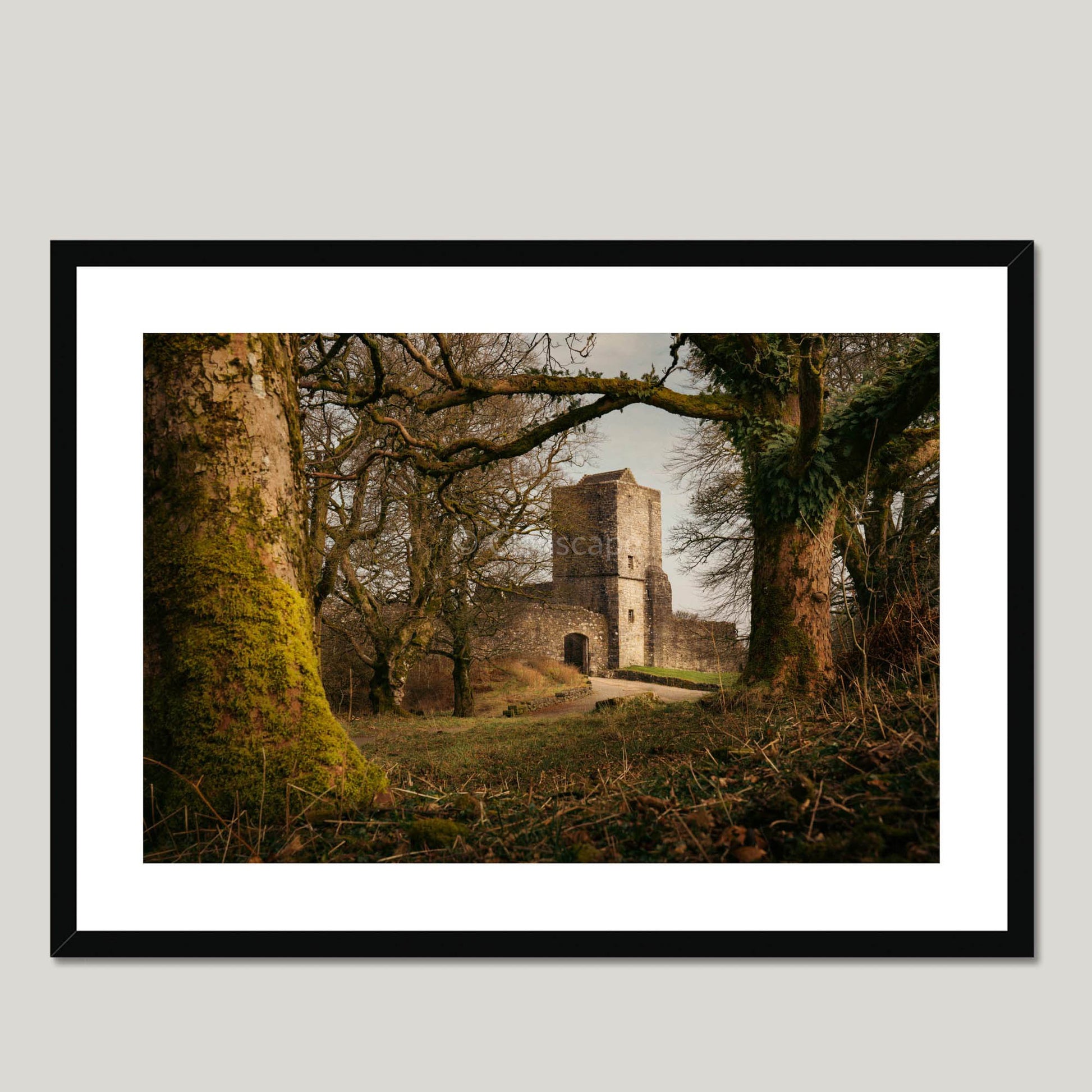 Clan Graham - Mugdock Castle - Framed & Mounted Photo Print 28"x20" Black