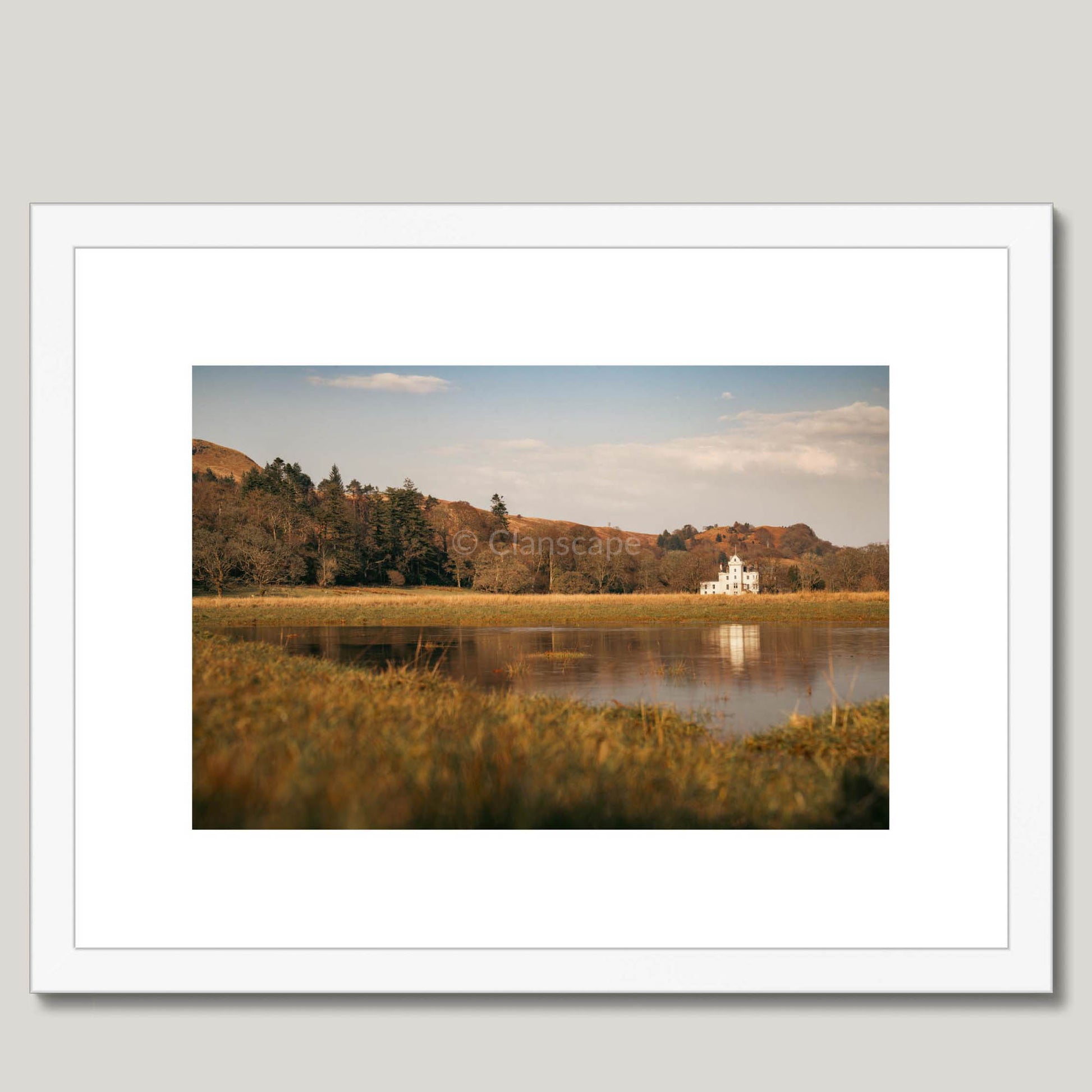 Clan MacLachlan - New Castle Lachlan - Framed & Mounted Photo Print 16"x12" White