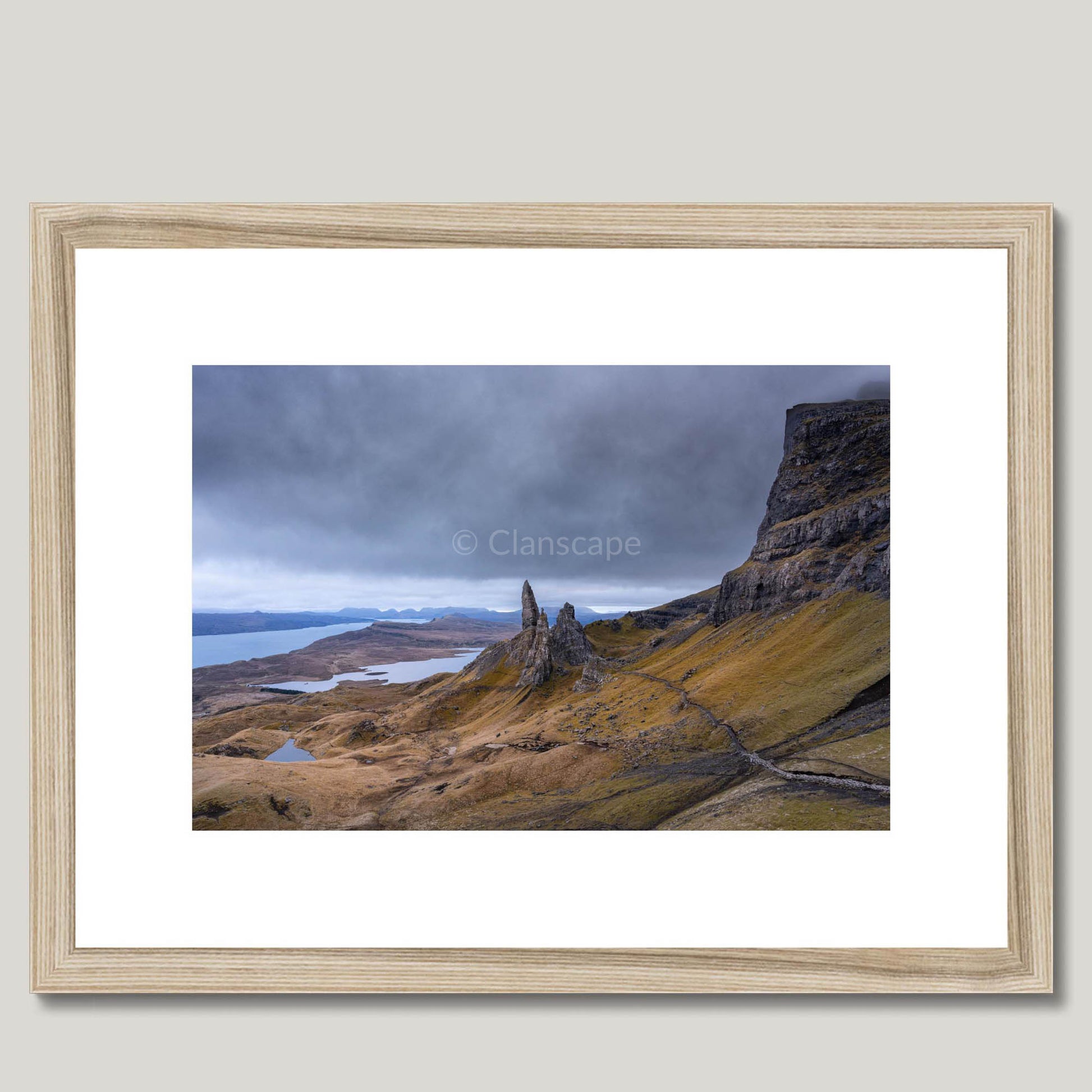 Clan MacDonald of Sleat - Old Man of Storr, Isle of Skye - Framed & Mounted Photo Print 16"x12" Natural