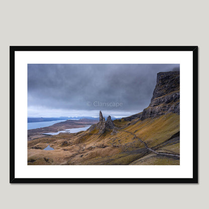 Clan MacDonald of Sleat - Old Man of Storr, Isle of Skye - Framed & Mounted Photo Print 28"x20" Black