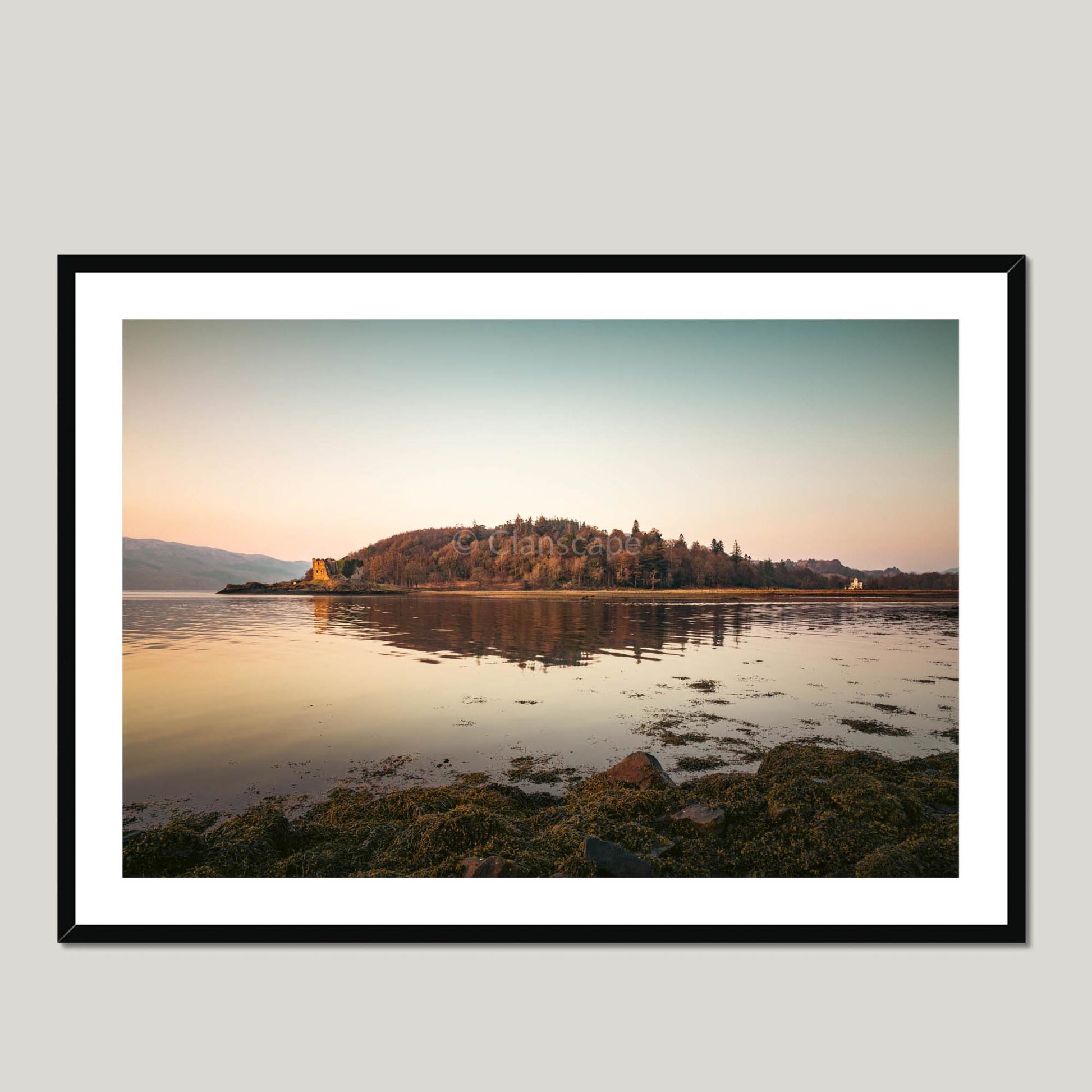 Clan MacLachlan - Old & New Castle Lachlan - Framed & Mounted Photo Print 40"x28" Black