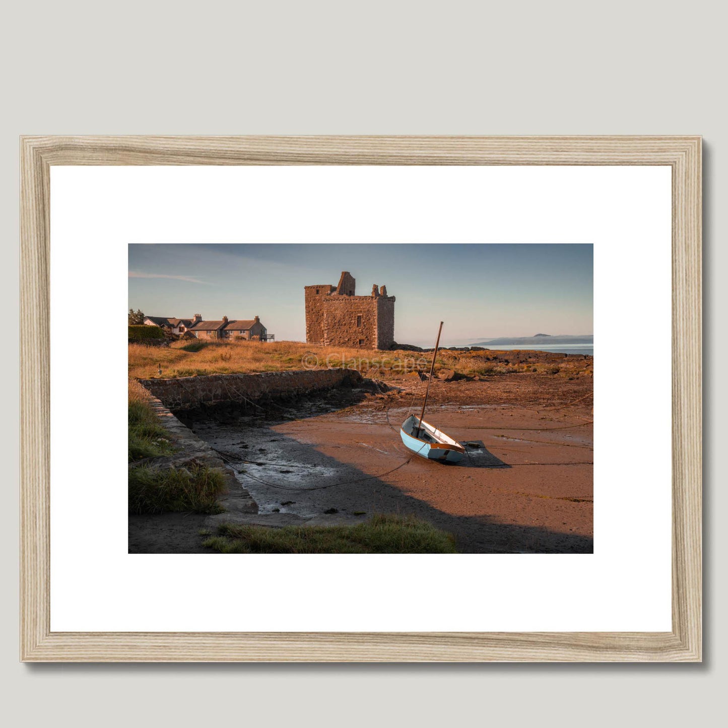 Clan Boyd - Portencross Castle - Framed & Mounted Photo Print 16"x12" Natural