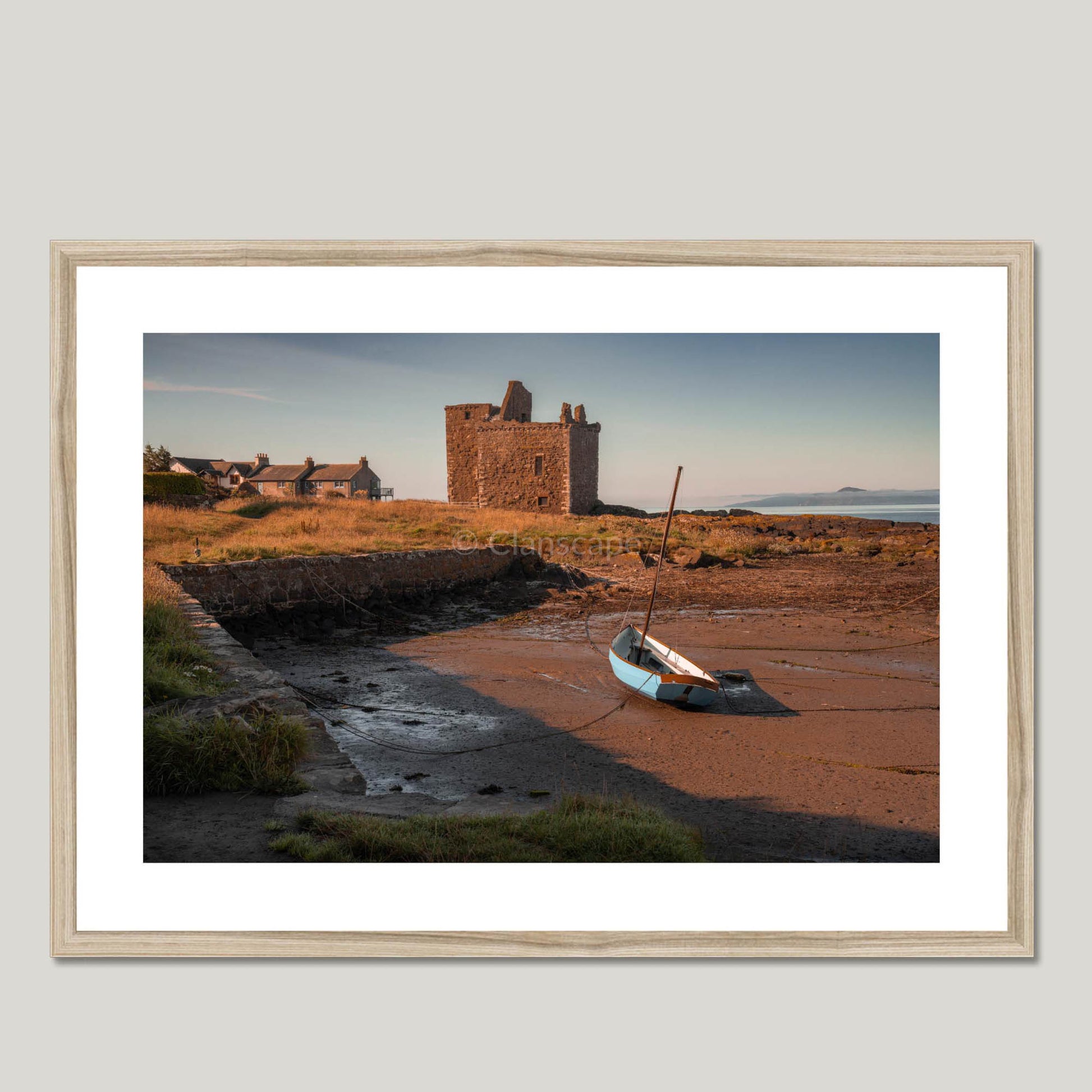 Clan Boyd - Portencross Castle - Framed & Mounted Photo Print 28"x20" Natural