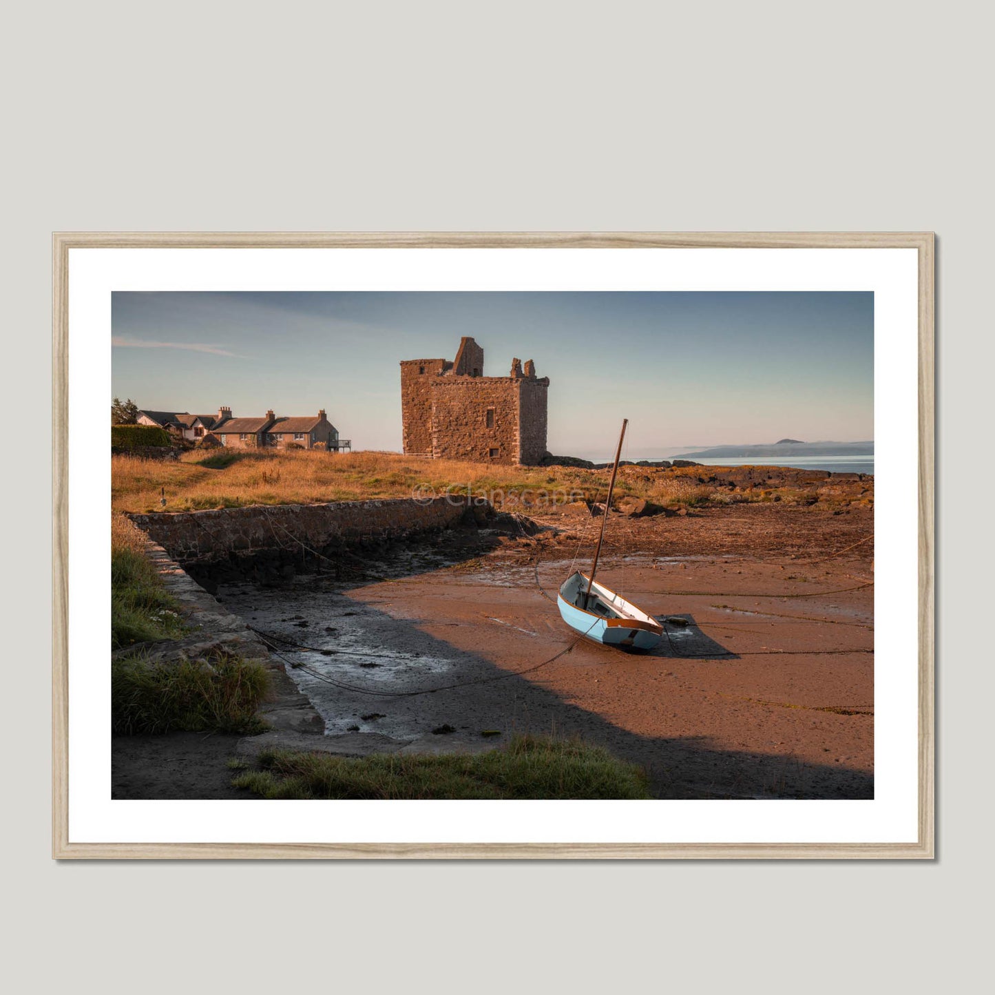 Clan Boyd - Portencross Castle - Framed & Mounted Photo Print 40"x28" Natural