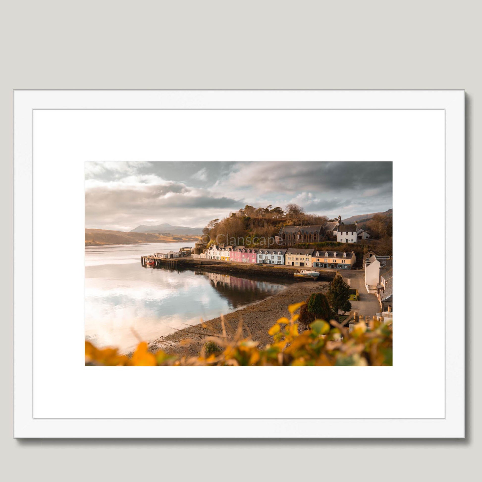 Clan MacNeacail - Portree, Isle of Skye - Framed & Mounted Photo Print 16"x12" White